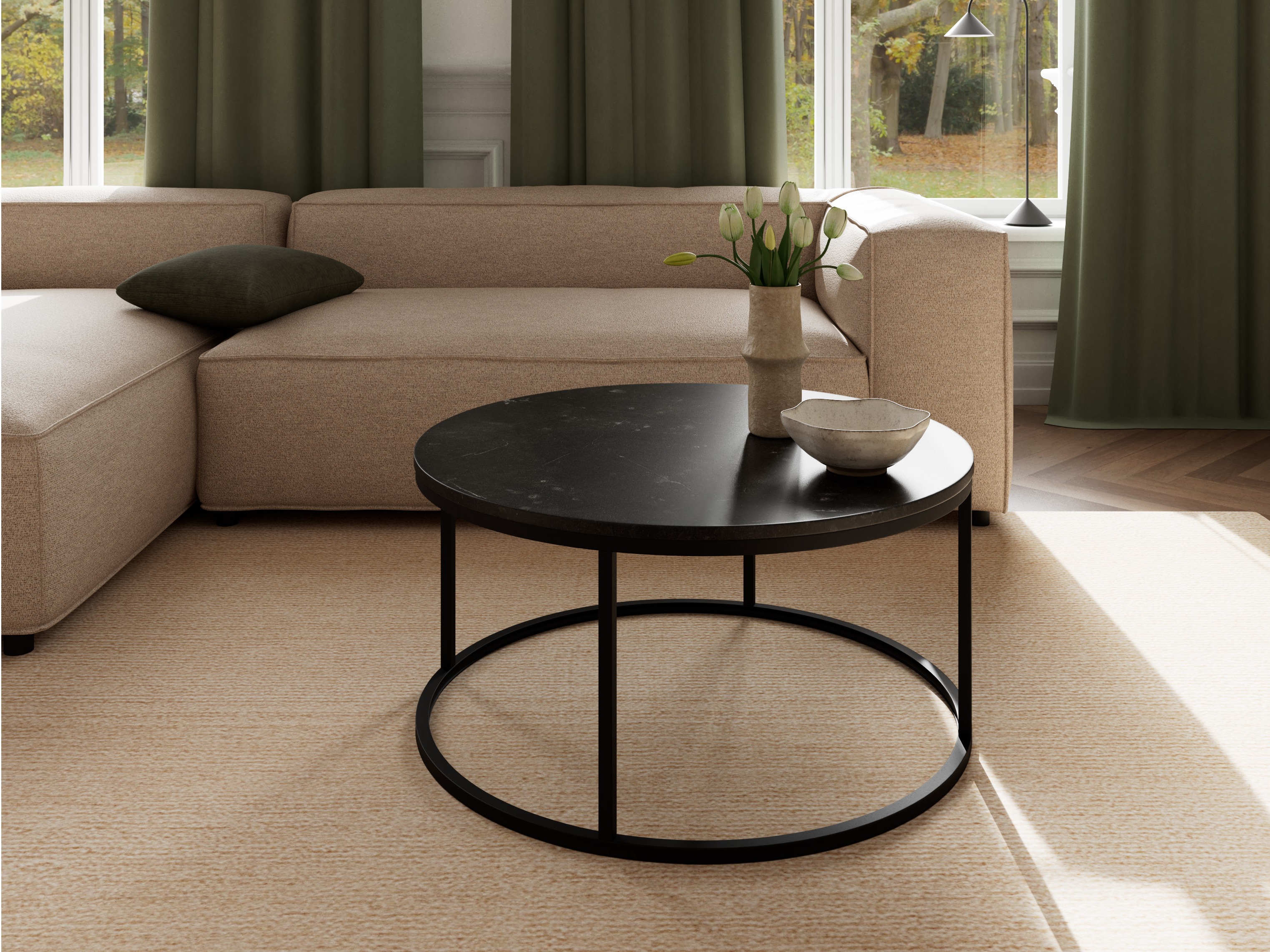 Diivanilaud Norsica 692 (Must + Must marmor)