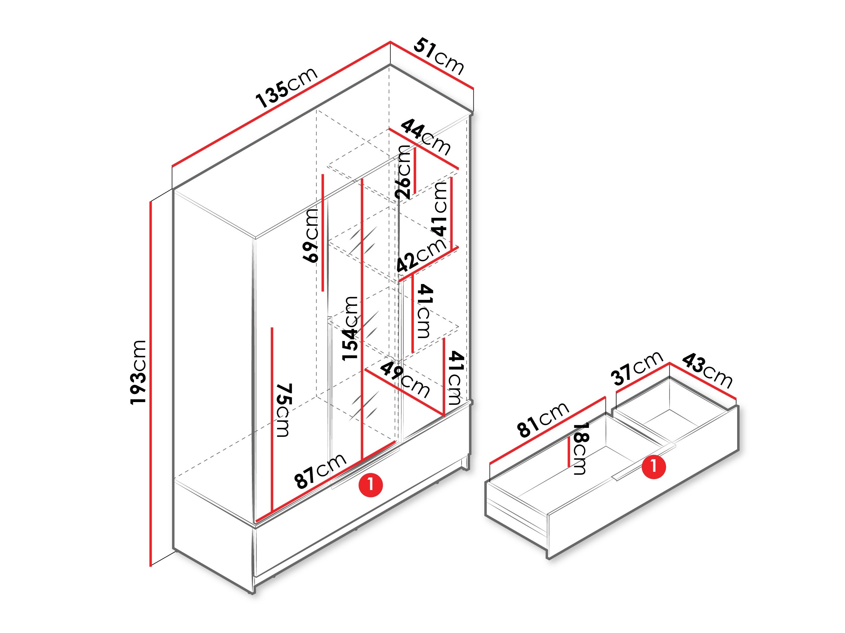Riidekapp Sarasota 201 (Kašmiir)