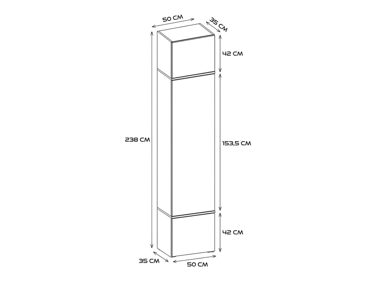 Riidekapp Mandeville 375 (Valge)