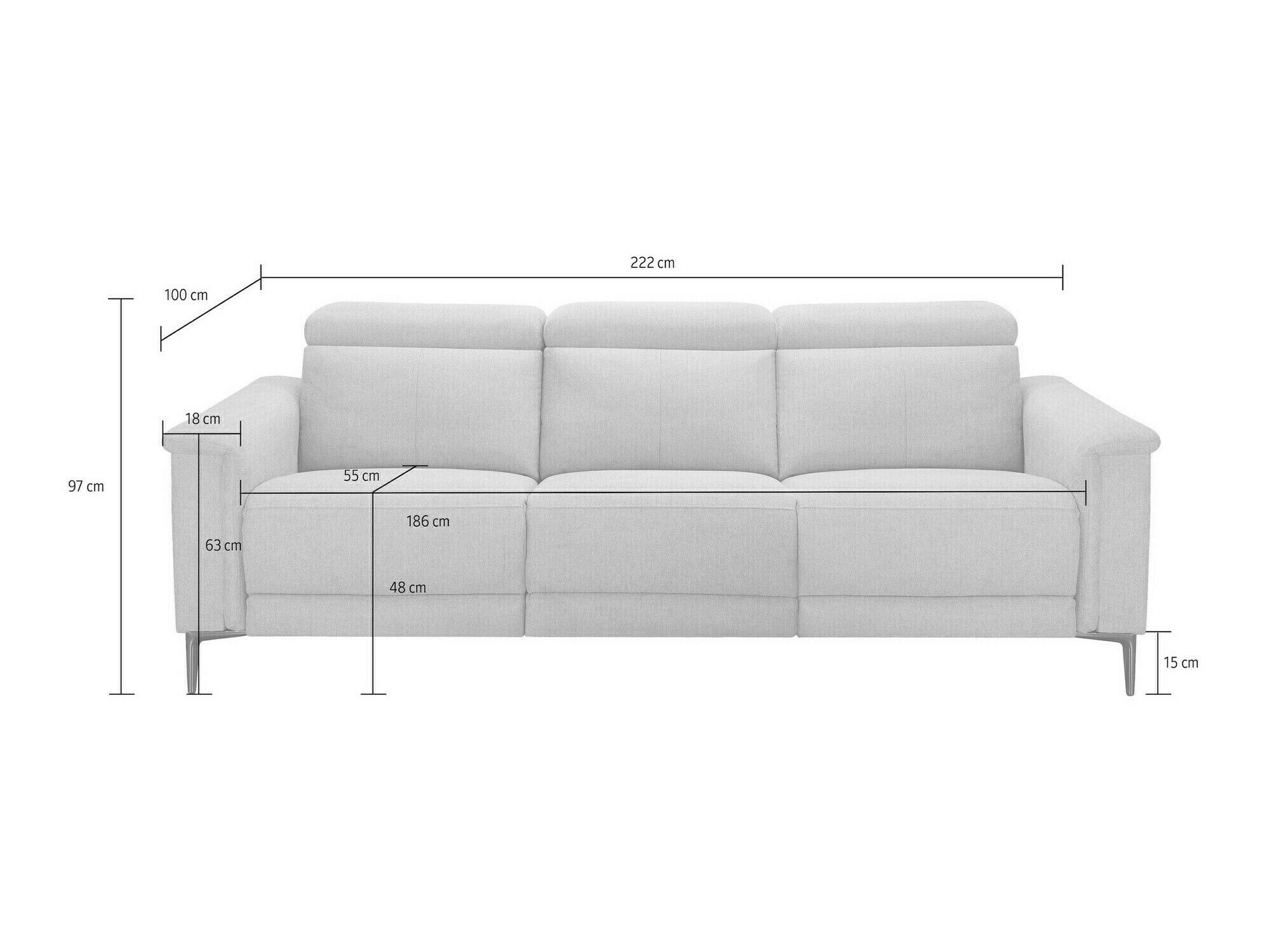 Diivan recliner Evamare 104 (Pruun)