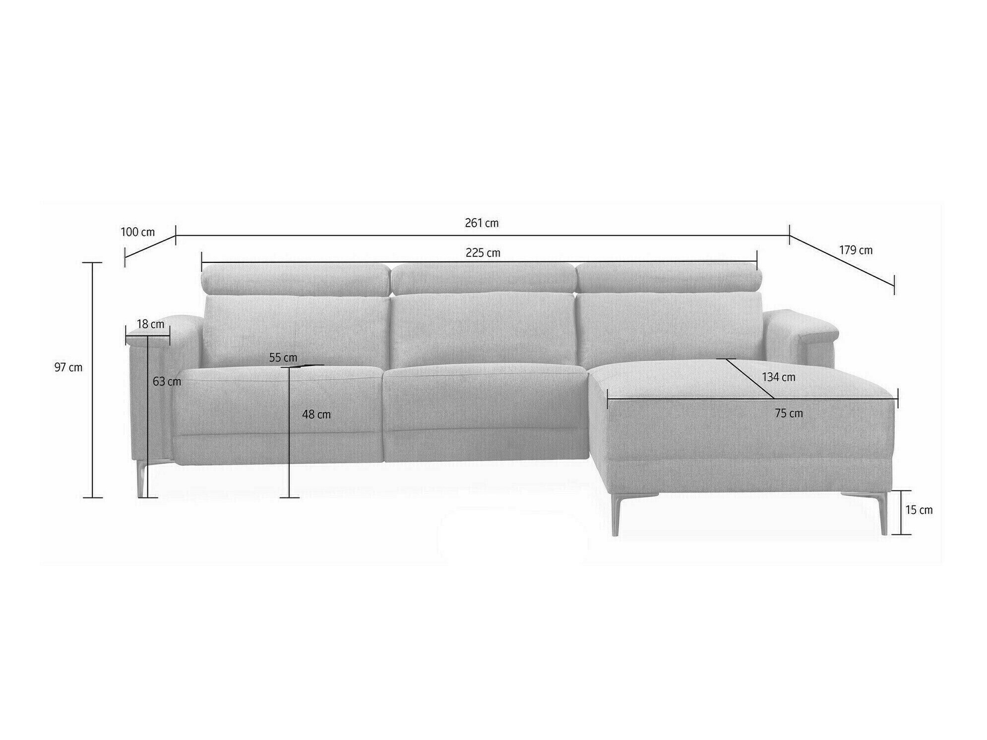 Pehme nurga recliner Evamare 105 (Hall)