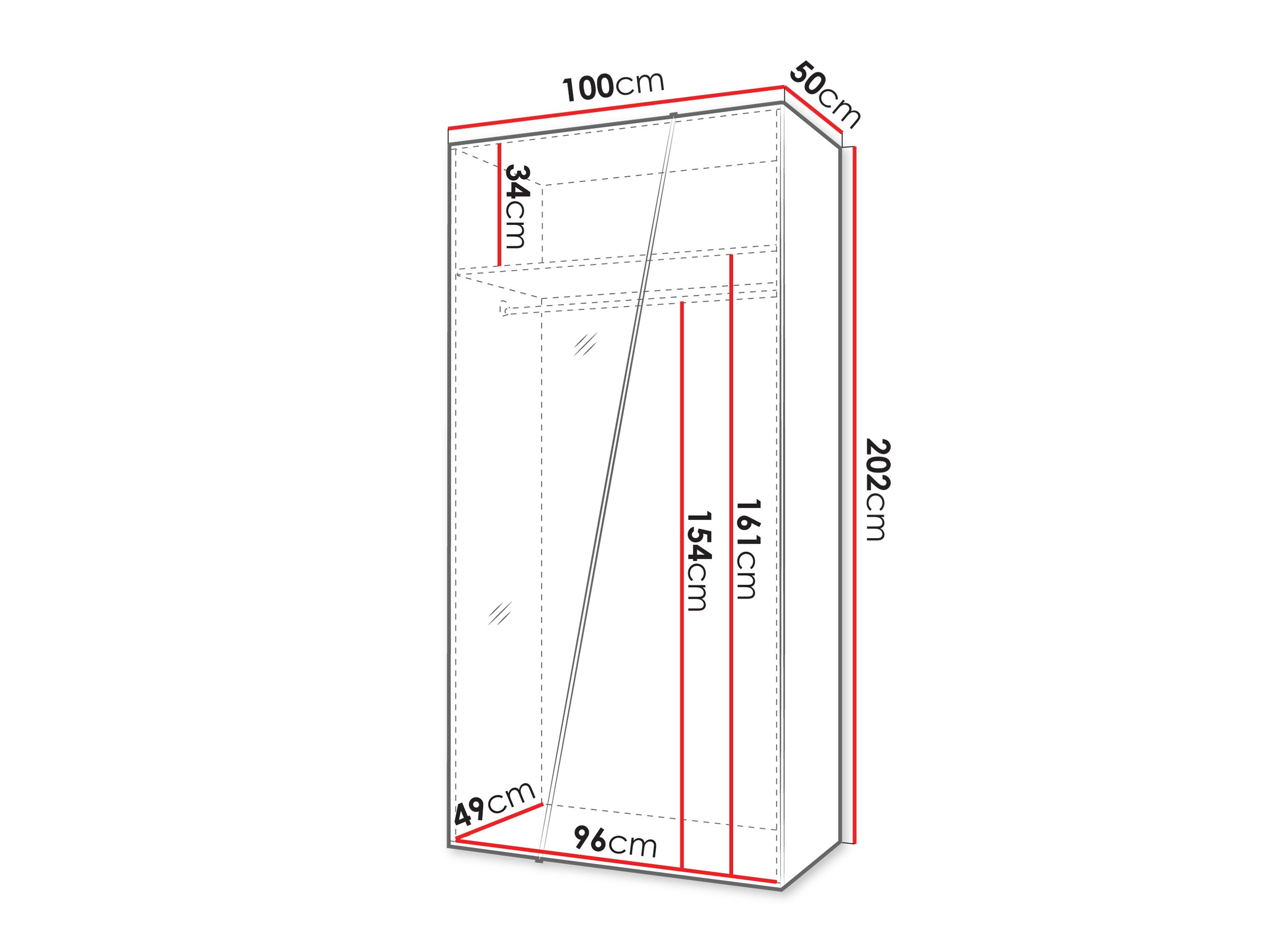 Riidekapp Hartford 633 (Must)