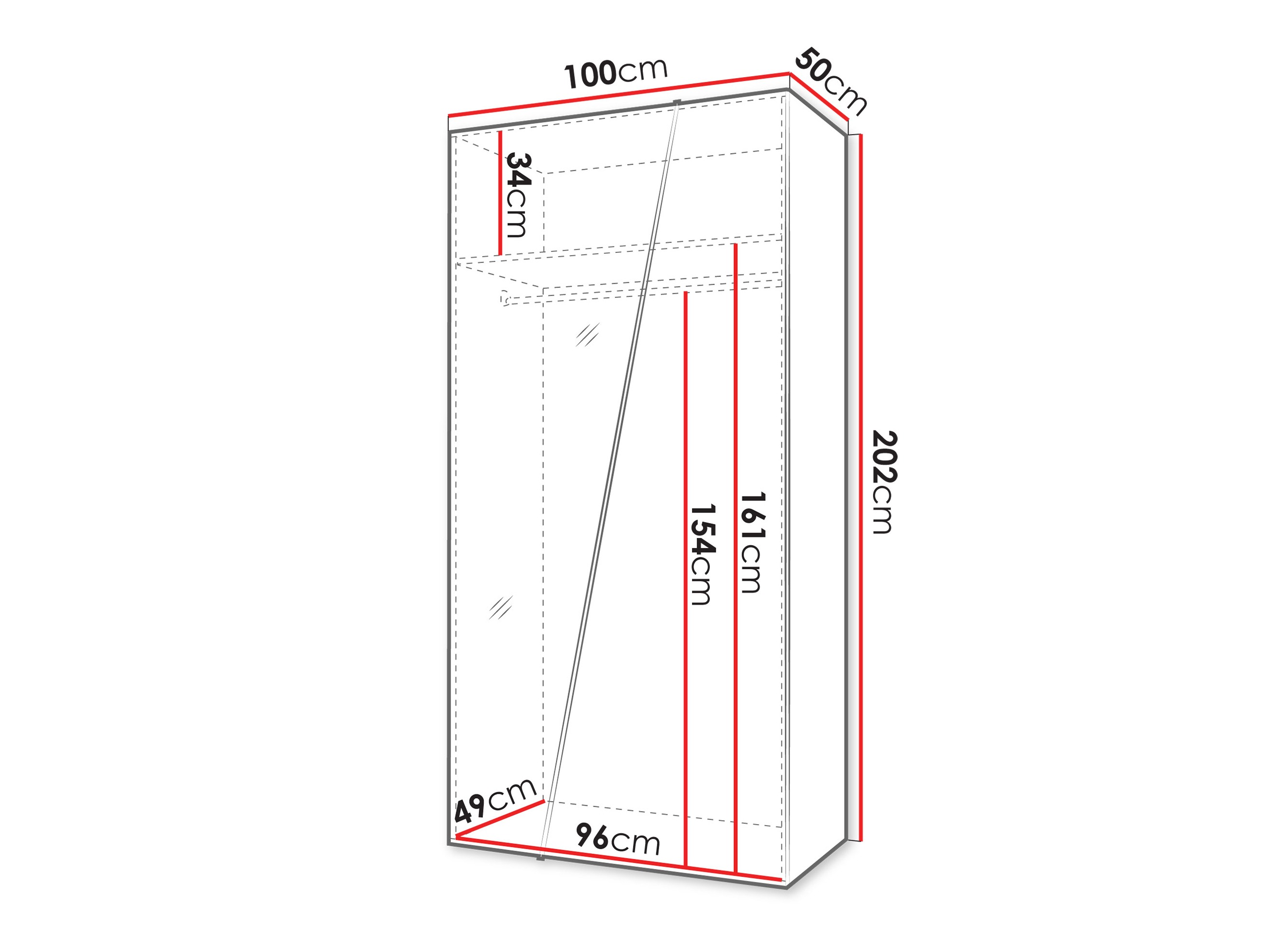 Riidekapp Hartford 633 (Must)