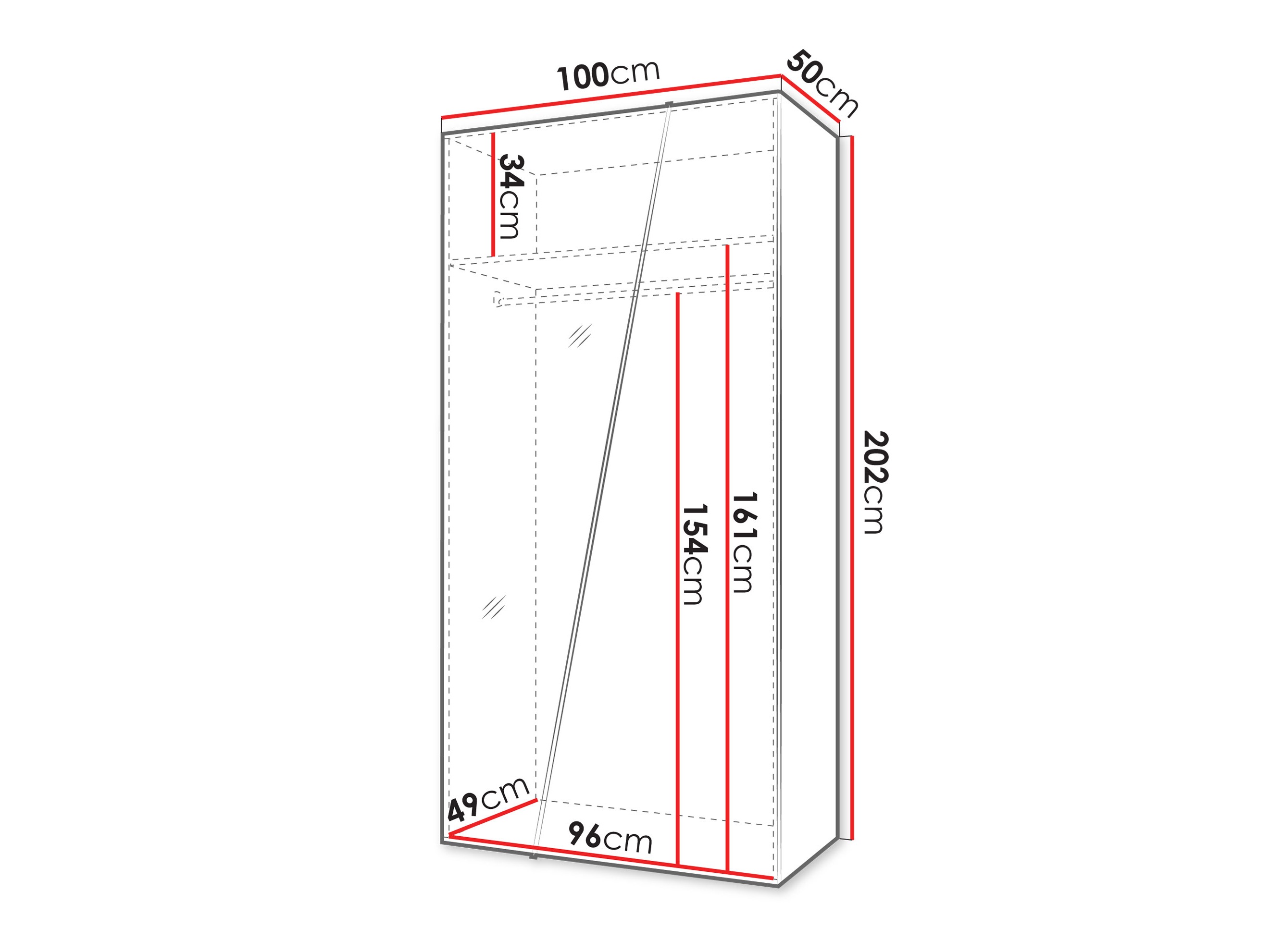 Riidekapp Hartford 633 (Valge)