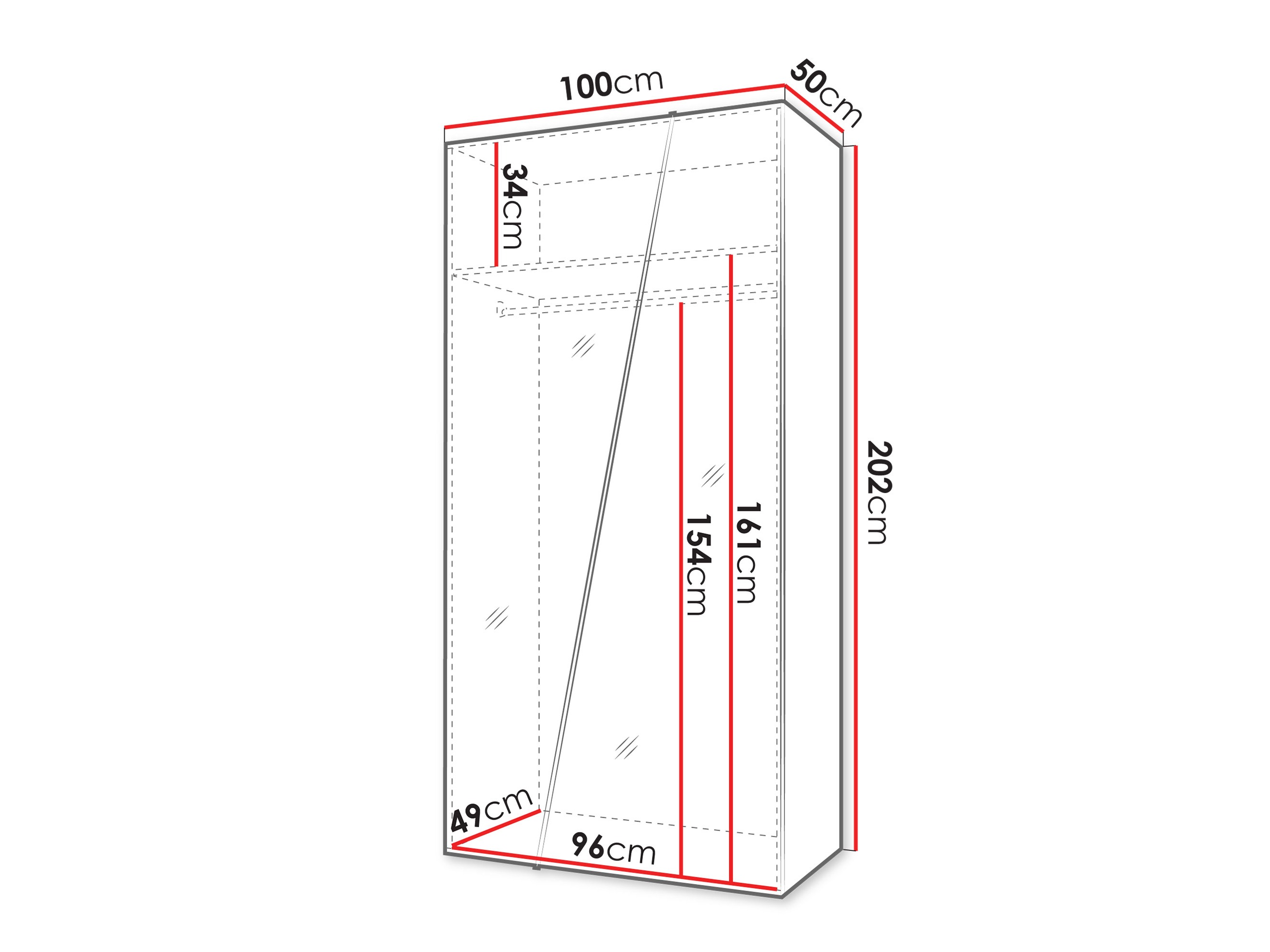 Riidekapp Hartford 634 (Must)