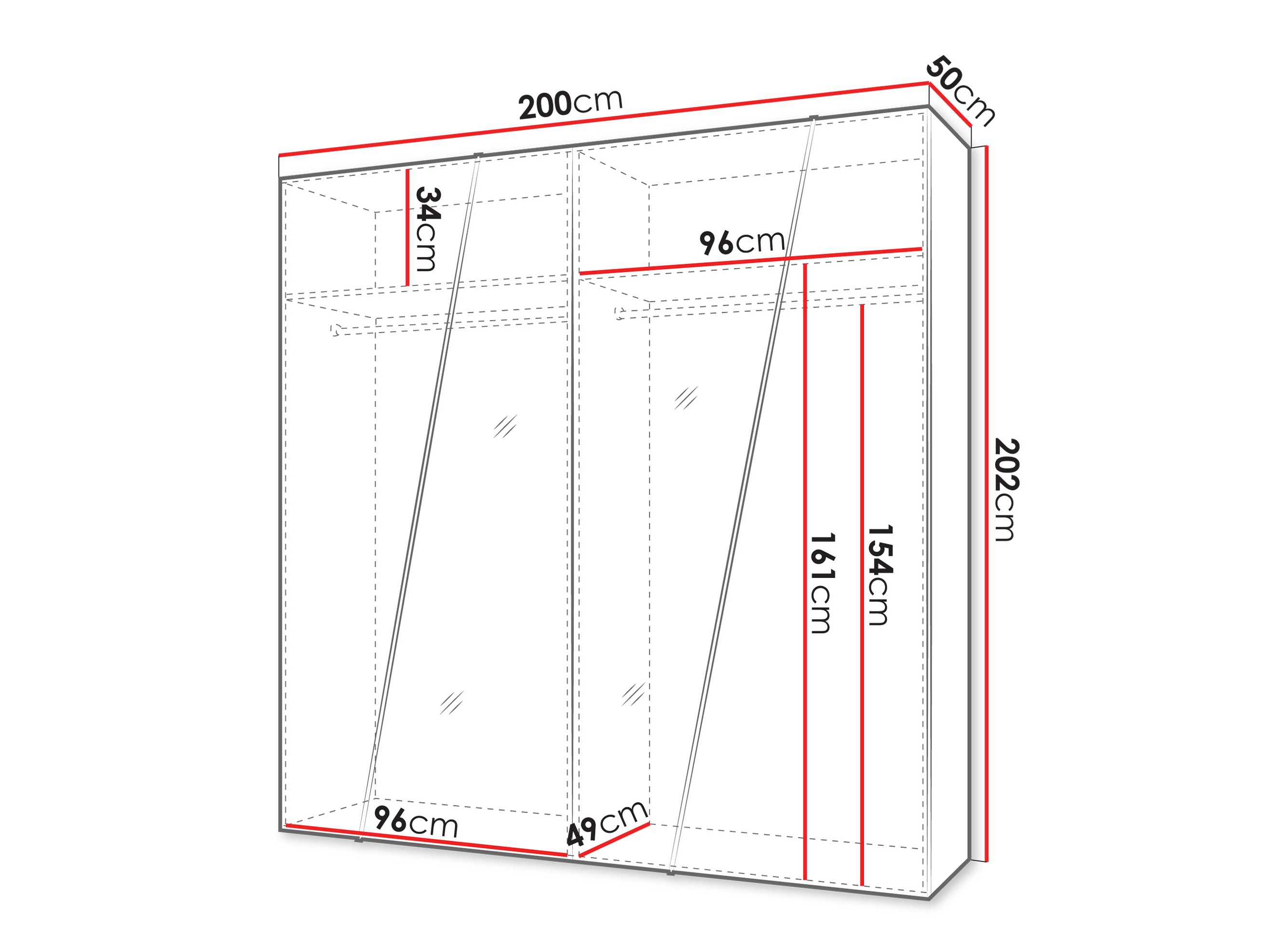 Riidekapp Hartford 635 (Must)