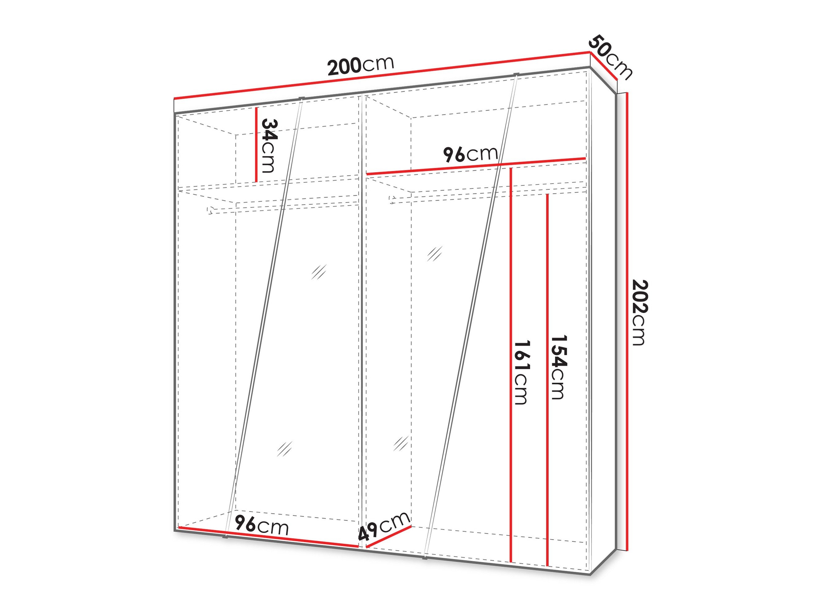 Riidekapp Hartford 635 (Valge)