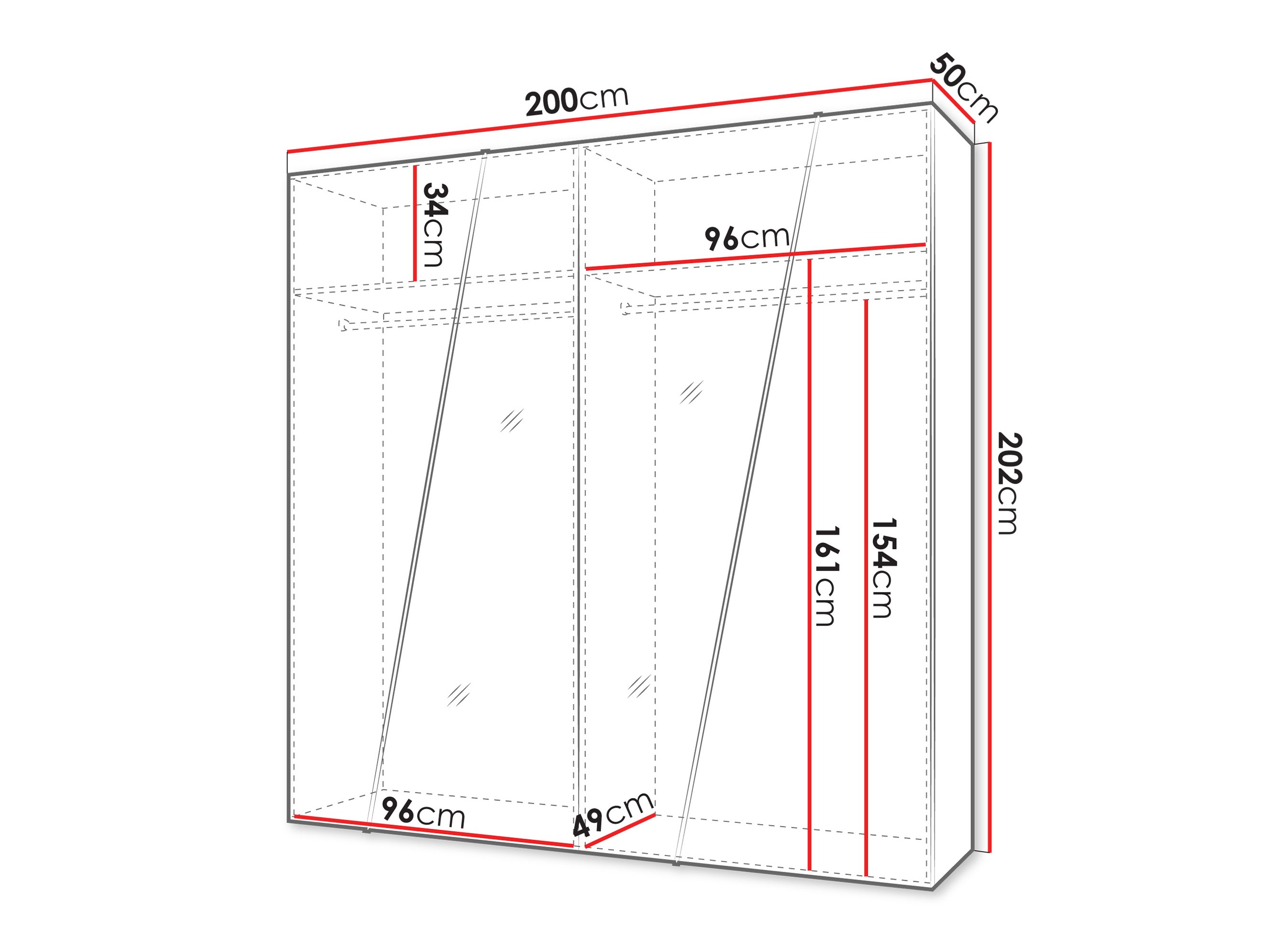 Riidekapp Hartford 635 (Valge)