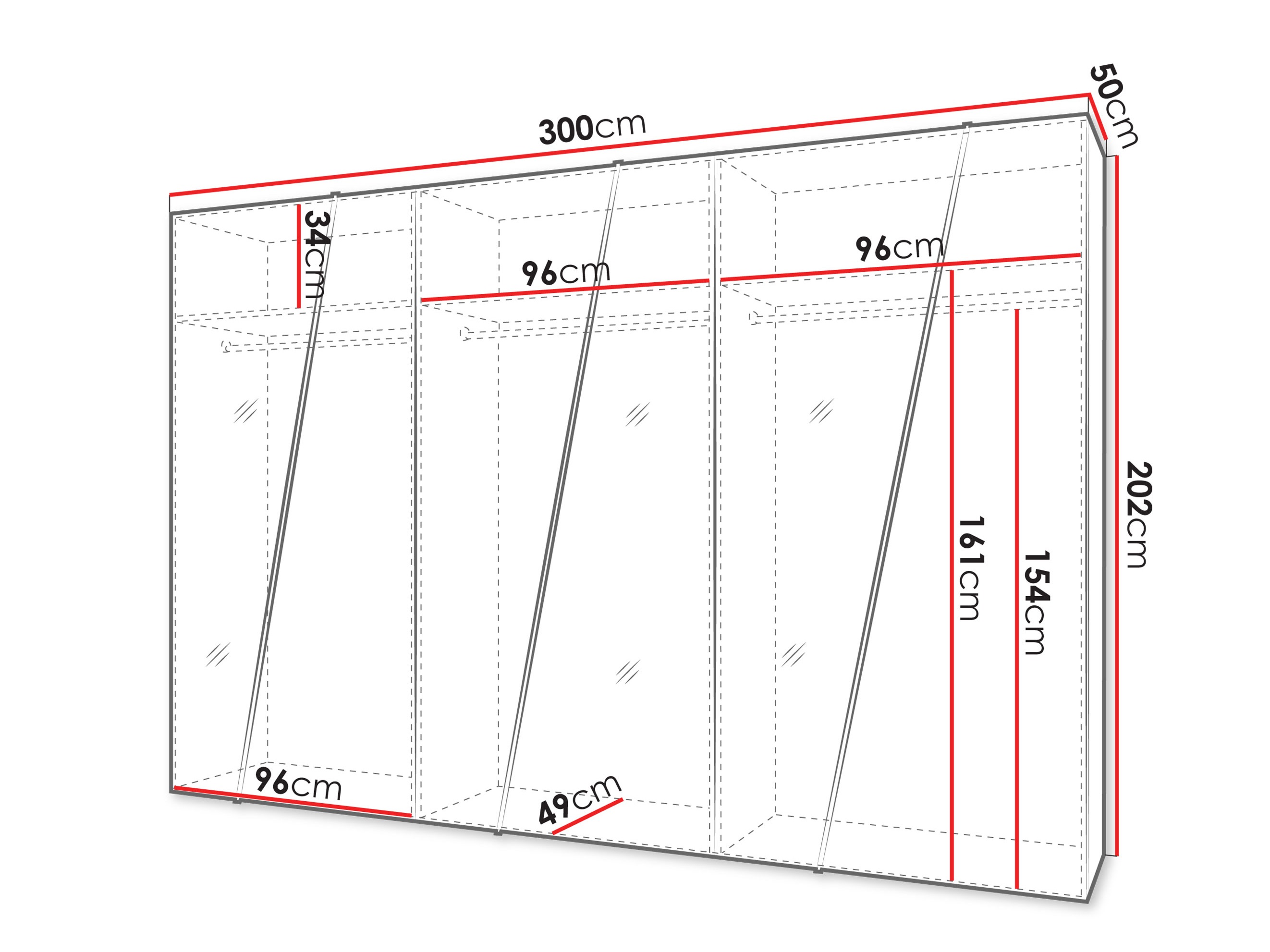 Riidekapp Hartford 637 (Valge)