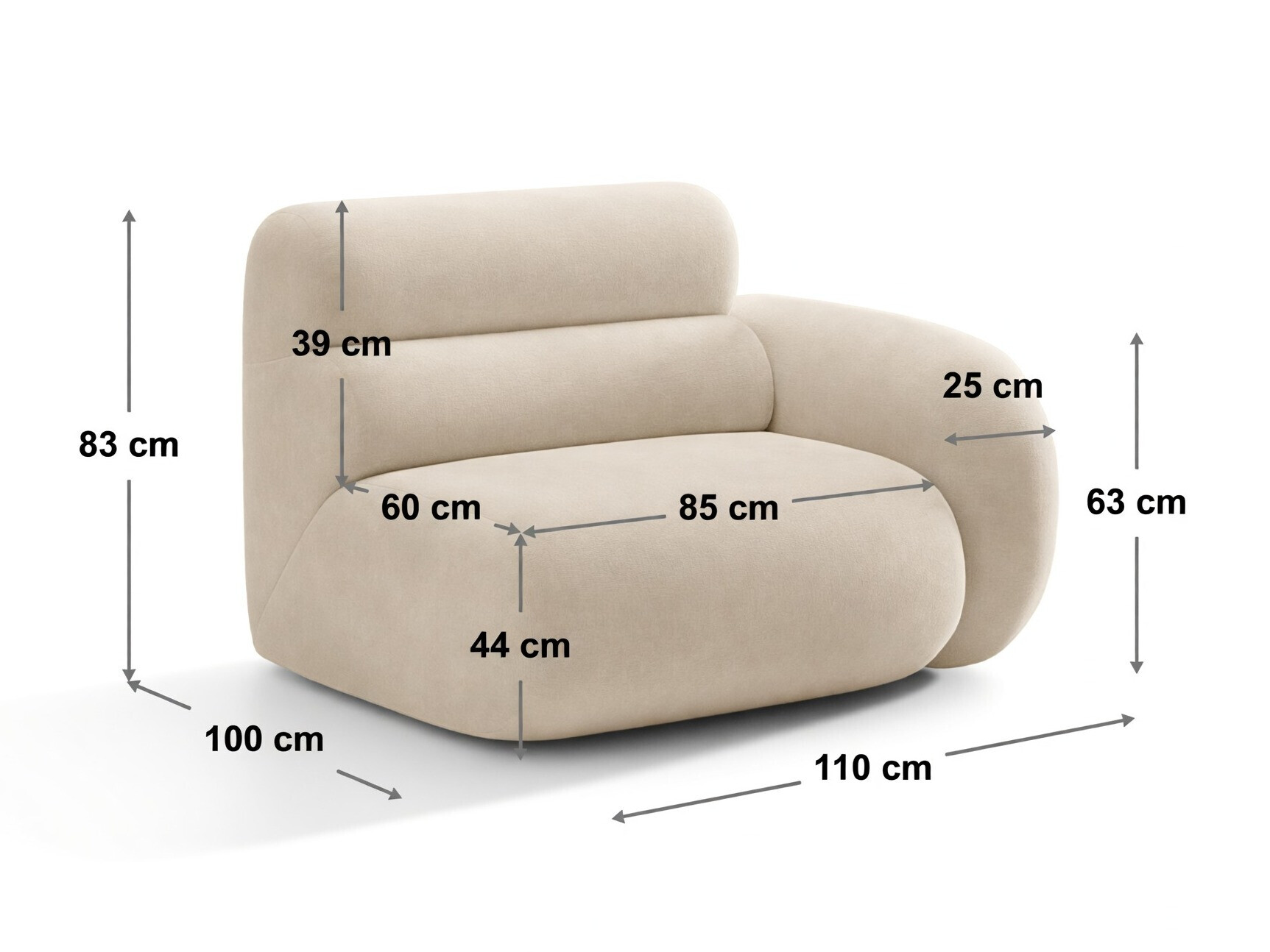 Modulaarne istumisnurk Cirbeno 105 (Silencio 06)