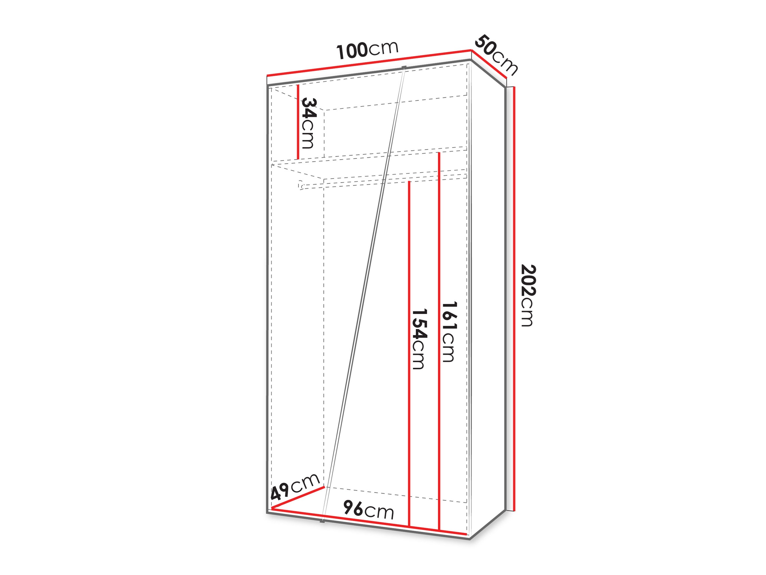 Riidekapp Hartford 639 (Valge)