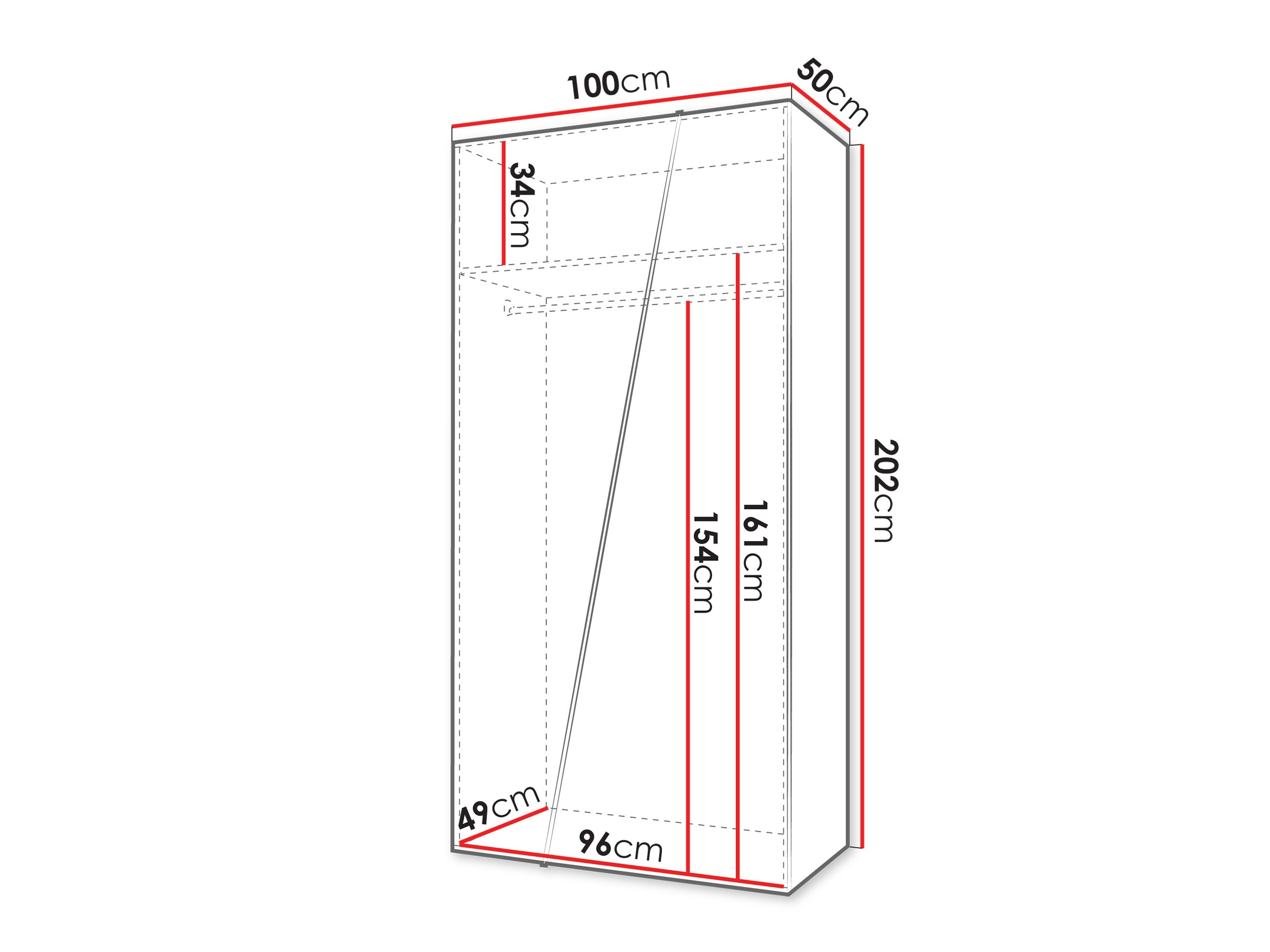 Riidekapp Hartford 639 (Valge)