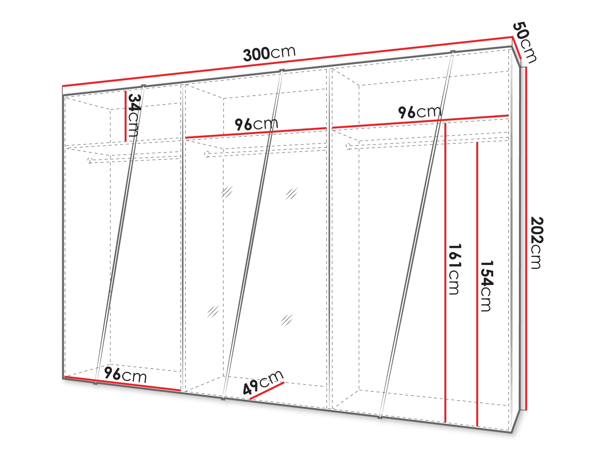 Riidekapp Hartford 642 (Valge)