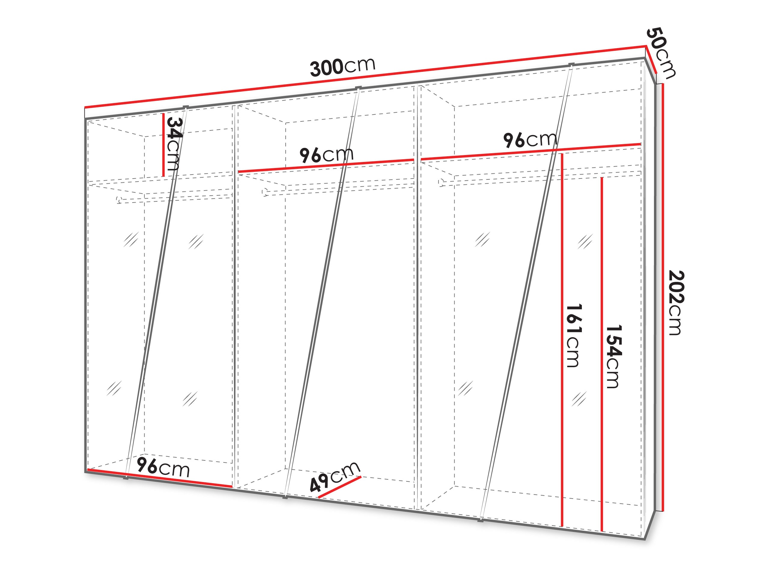 Riidekapp Hartford 643 (Valge)
