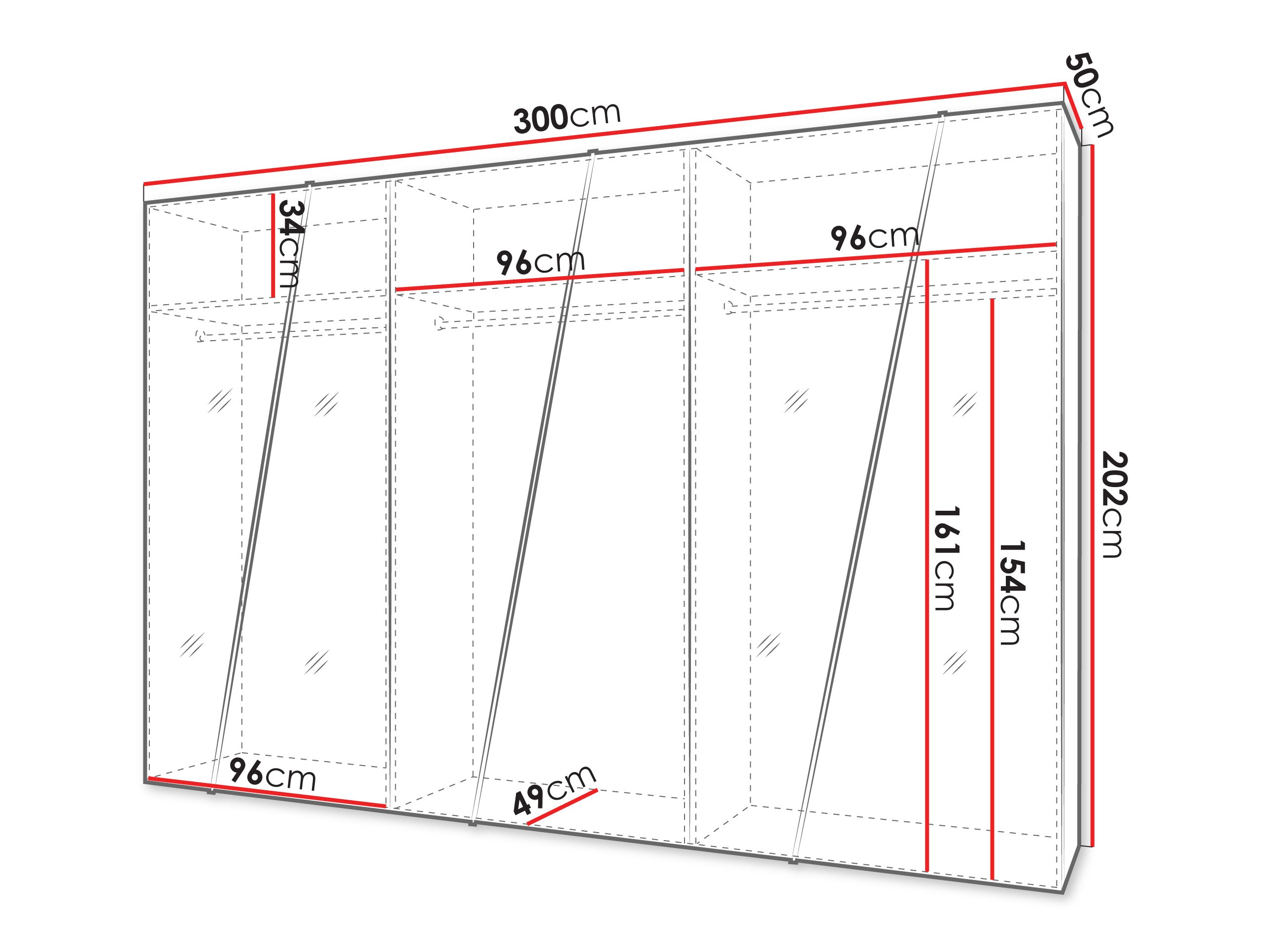 Riidekapp Hartford 643 (Valge)