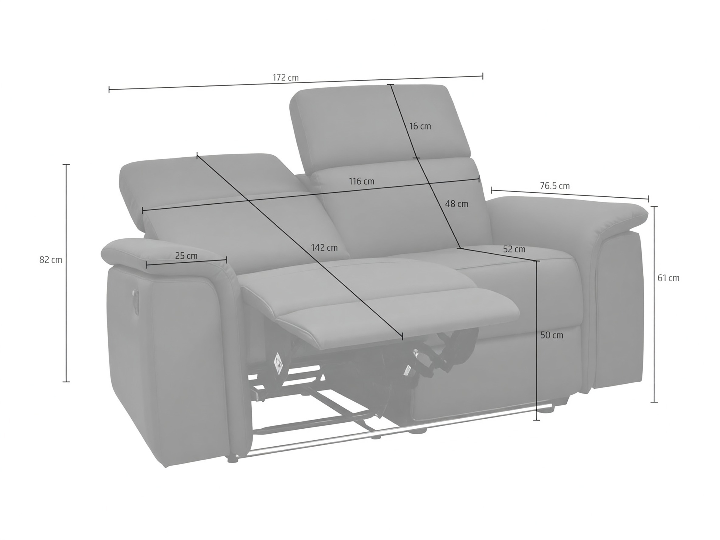 Diivan recliner Beldalo 104 (Helehall)