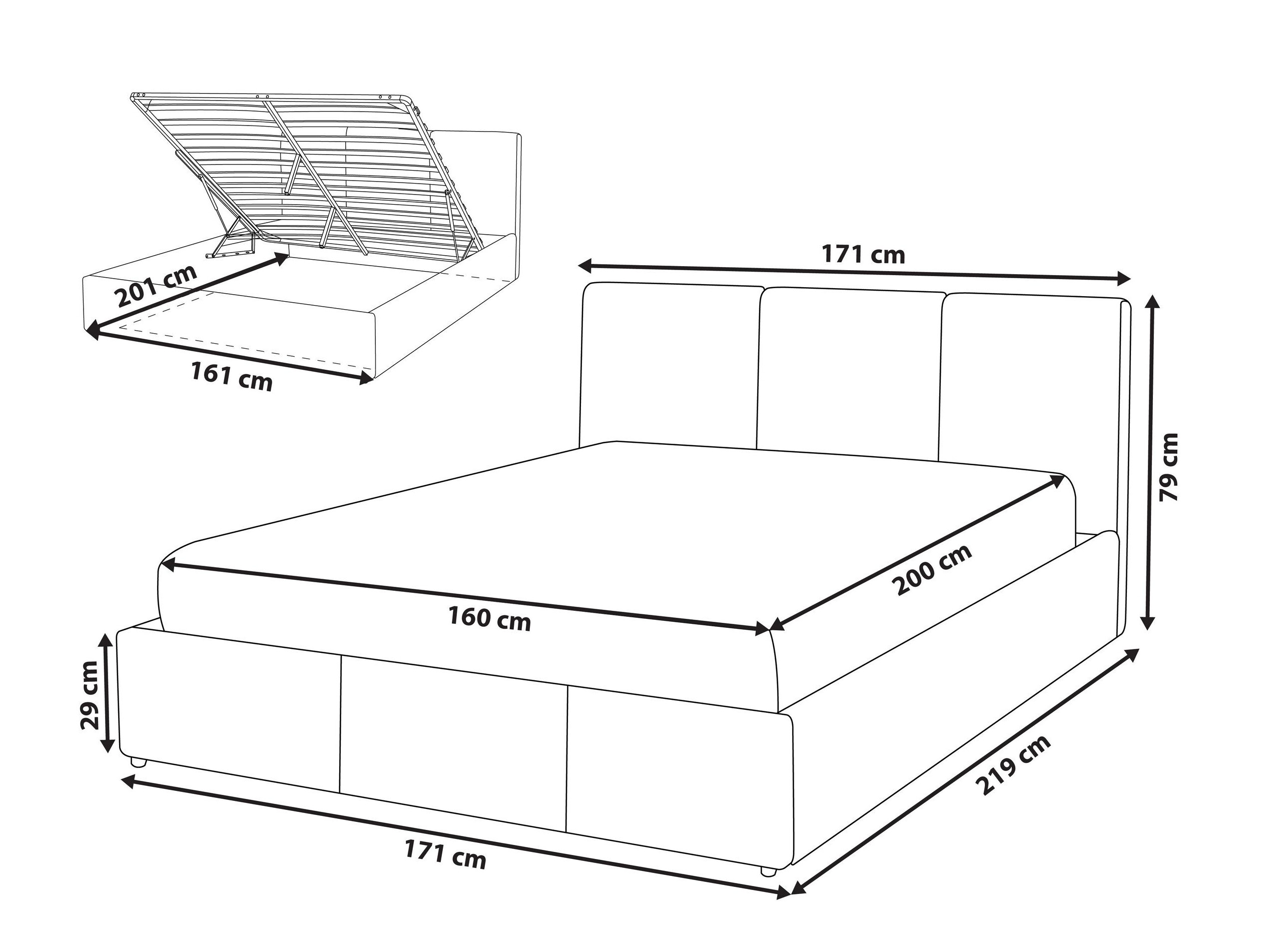 Voodi Berwyn 3434 (160 x 200 cm)