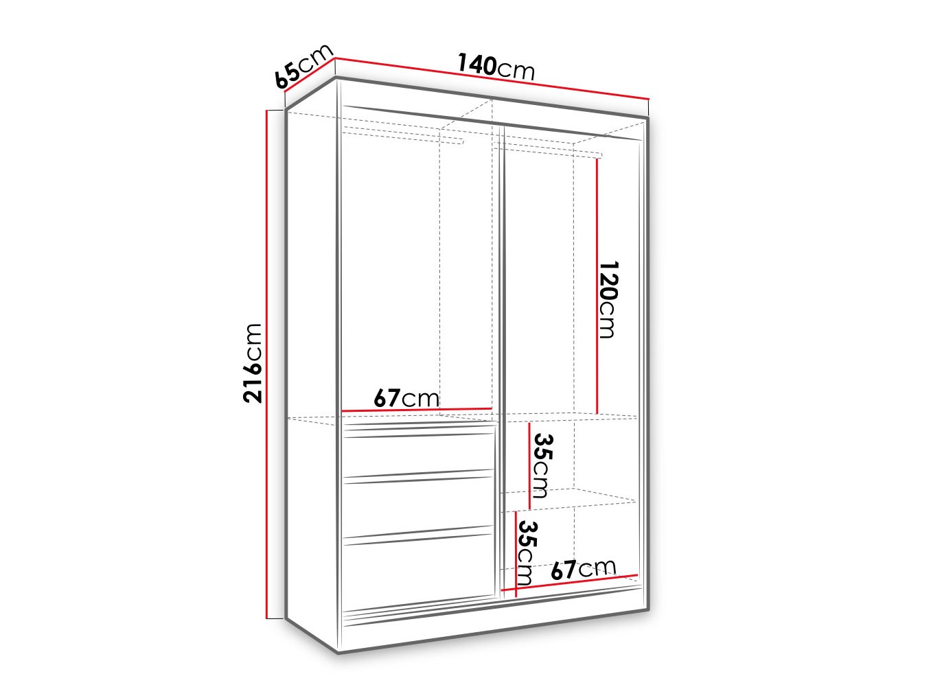 Riidekapp Toledo 115 (Tume puit)