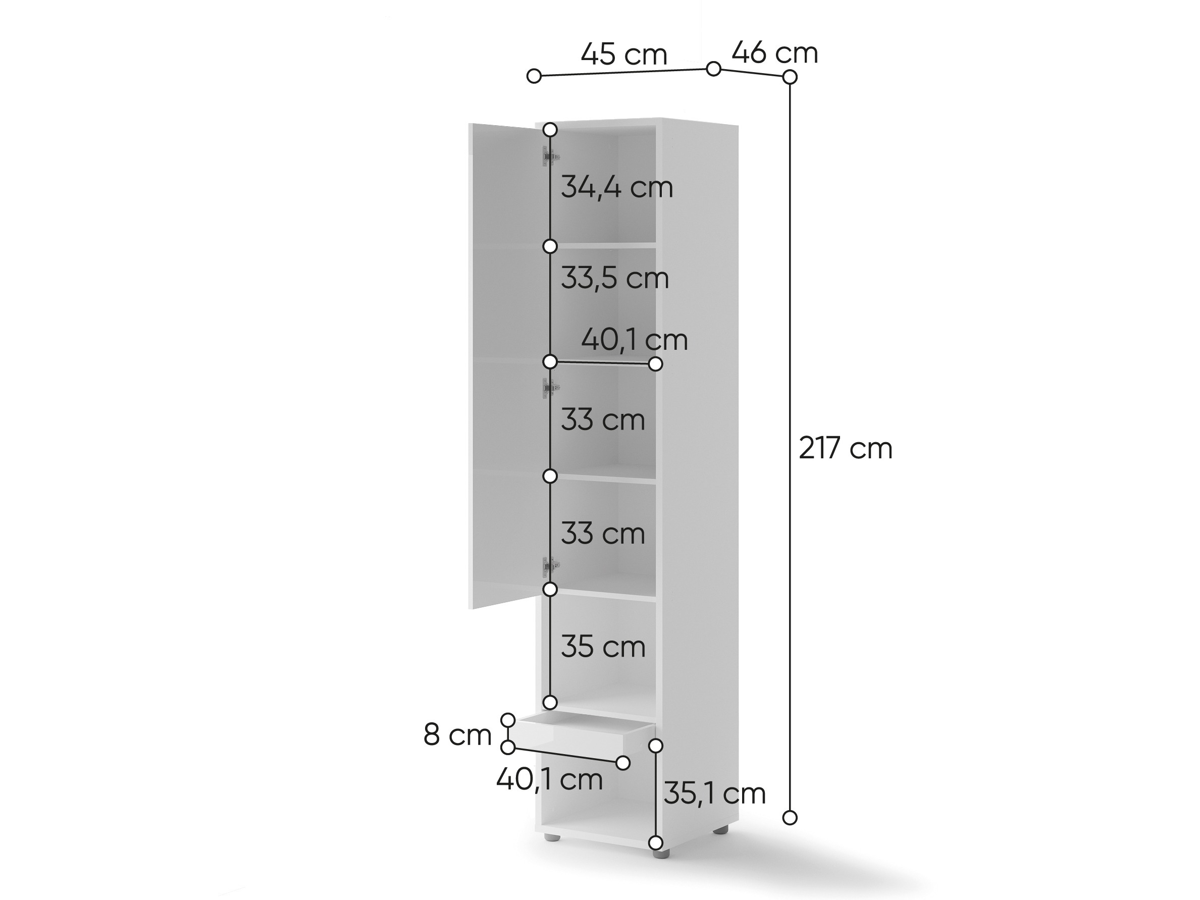 Mööblikomplekt Concept Lenart VI (Valge + Hall)