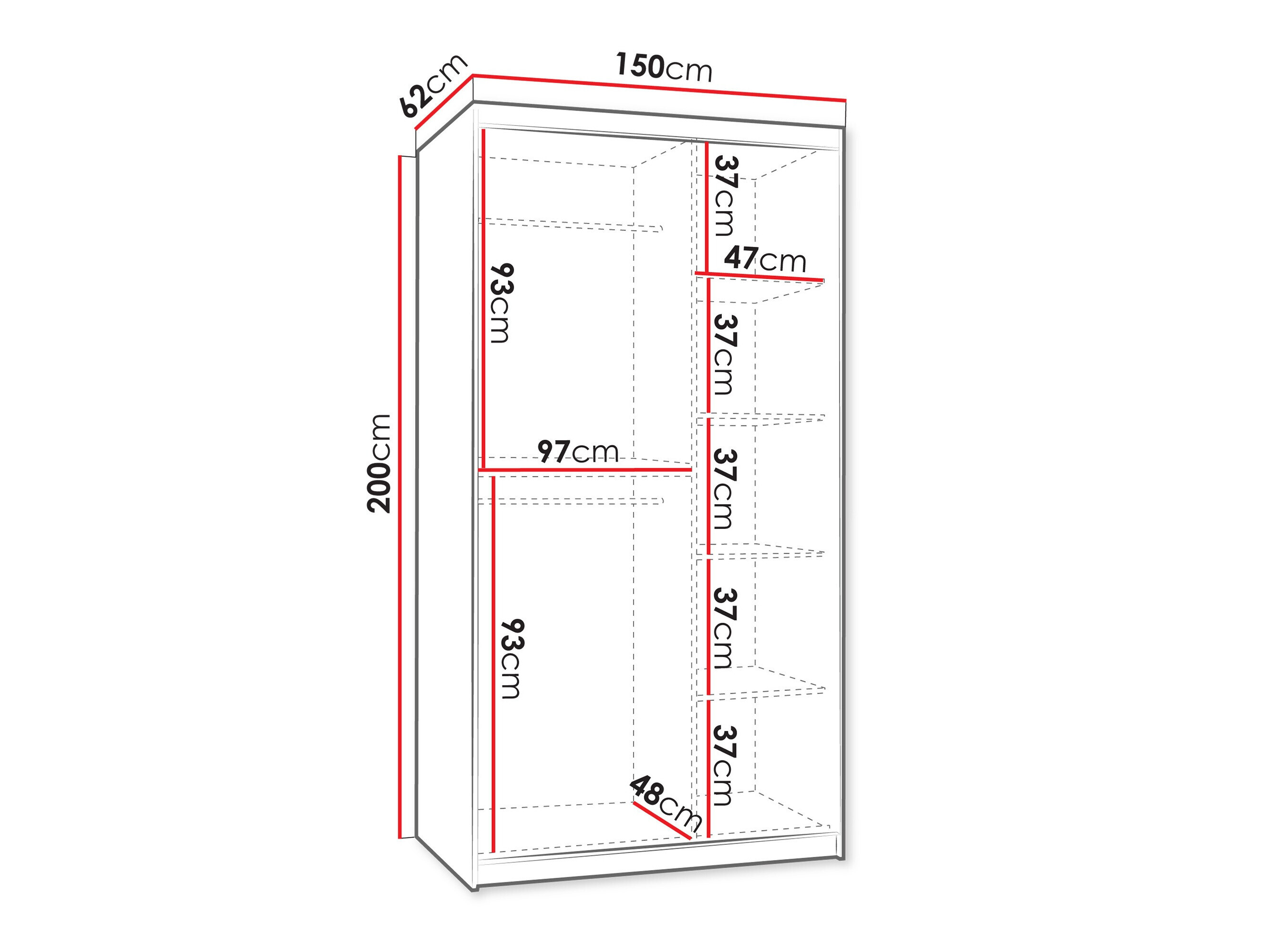 Riidekapp Hartford 503 (Must)