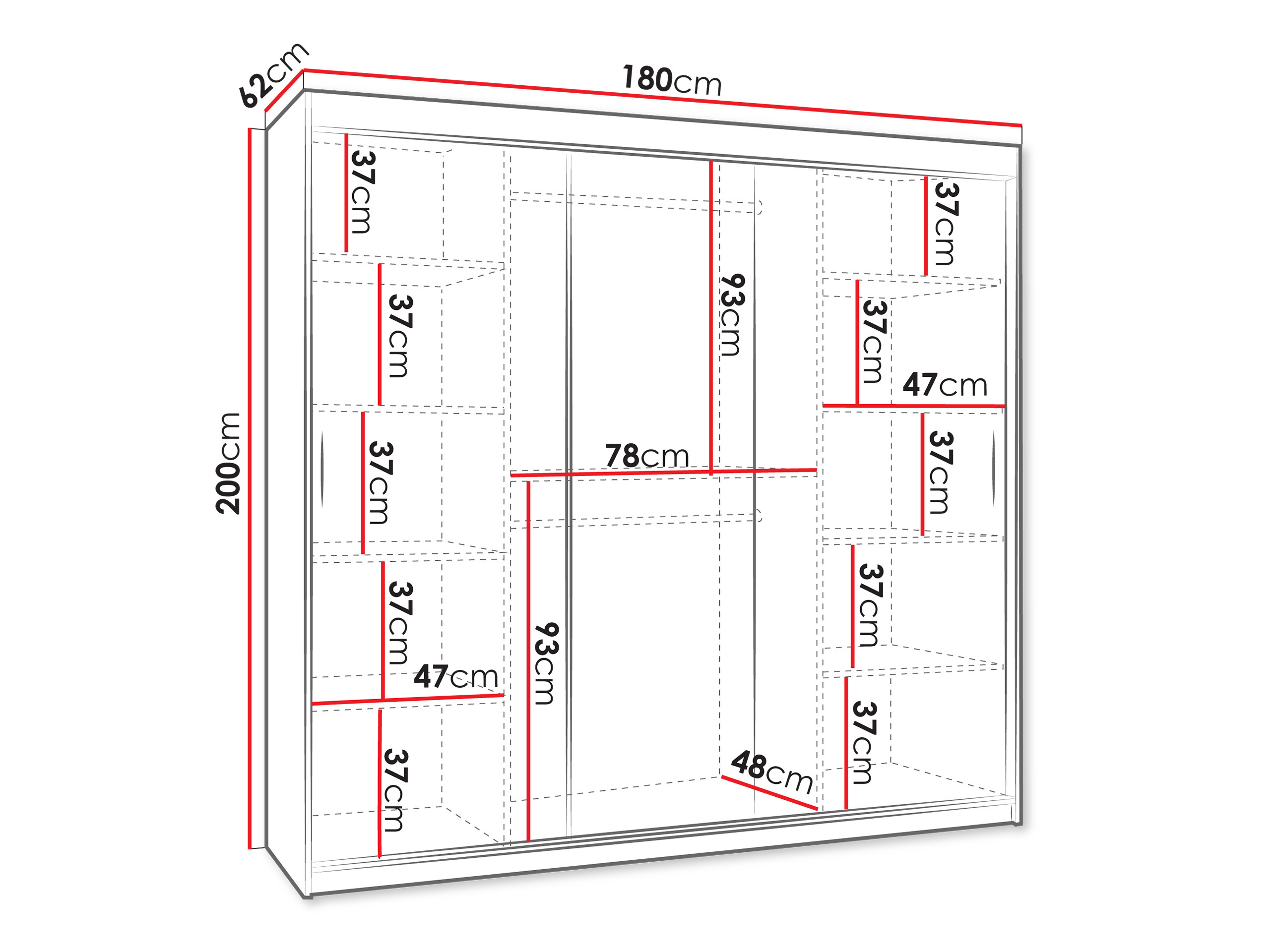 Riidekapp Hartford 506 (Valge)