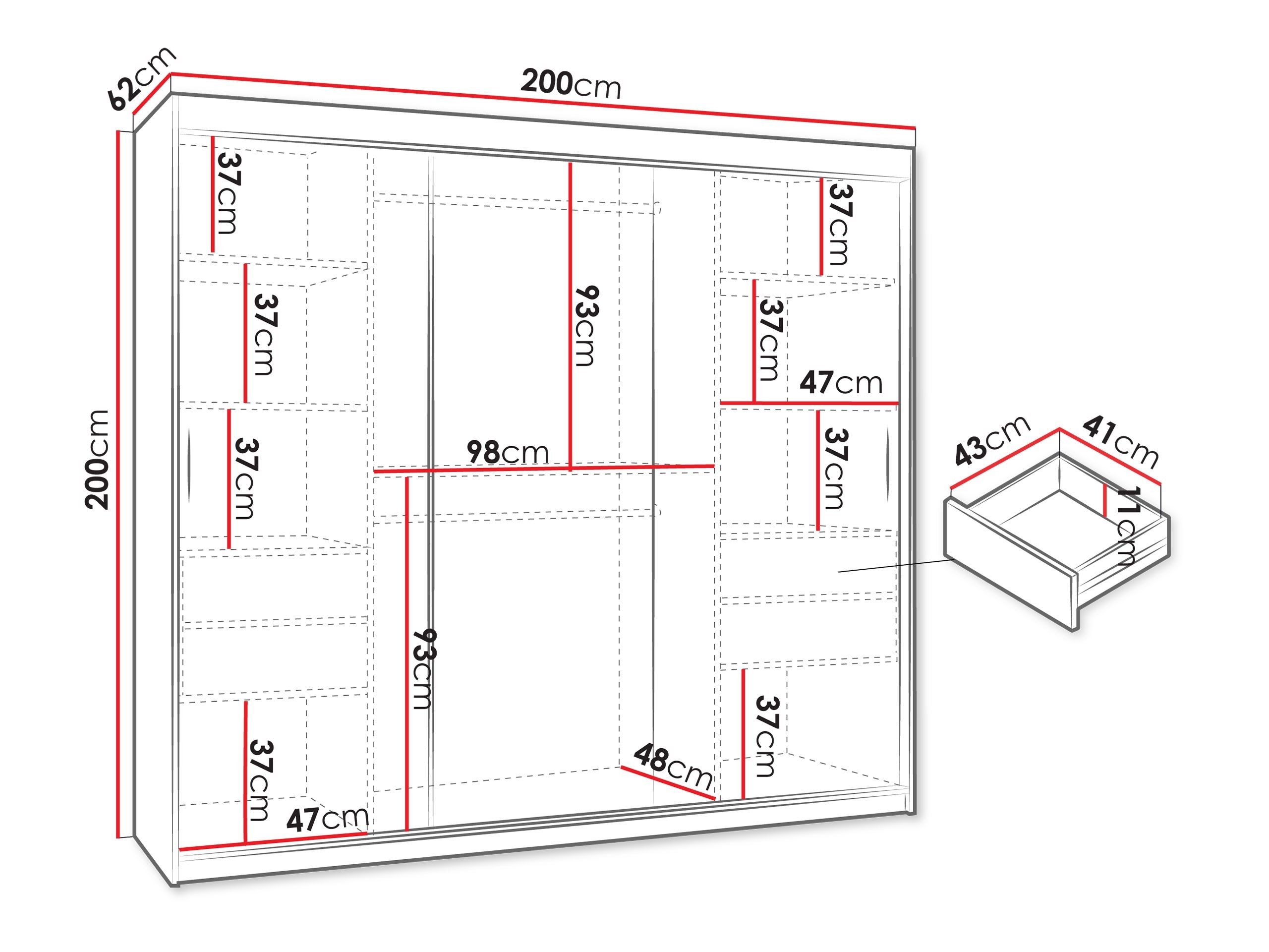 Riidekapp Hartford 499 (Valge)