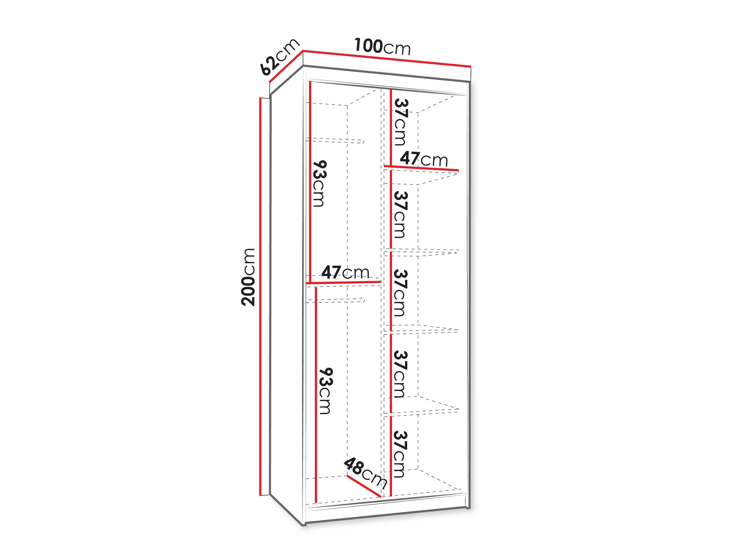 Riidekapp Hartford 505 (Must)