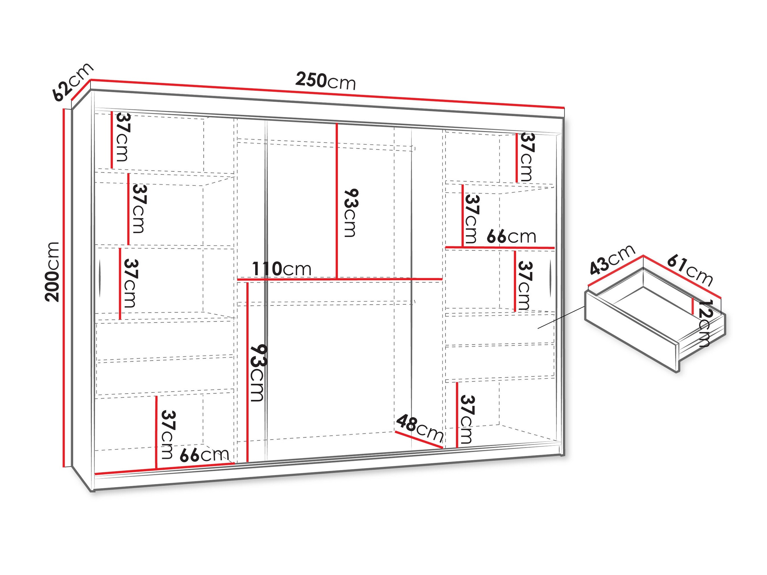 Riidekapp Hartford 508 (Pähkel)