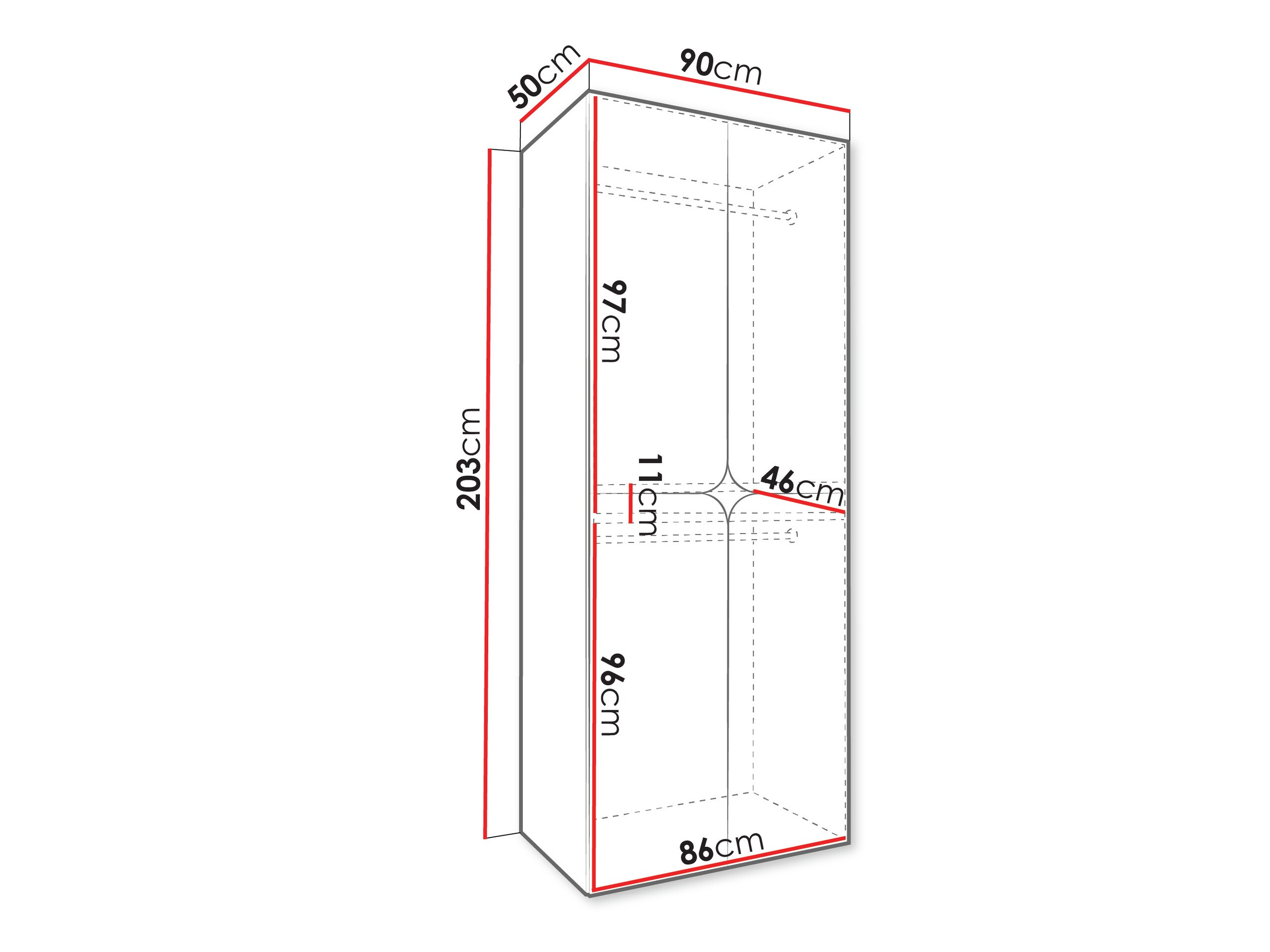 Riidekapp Hartford 645 (Valge)