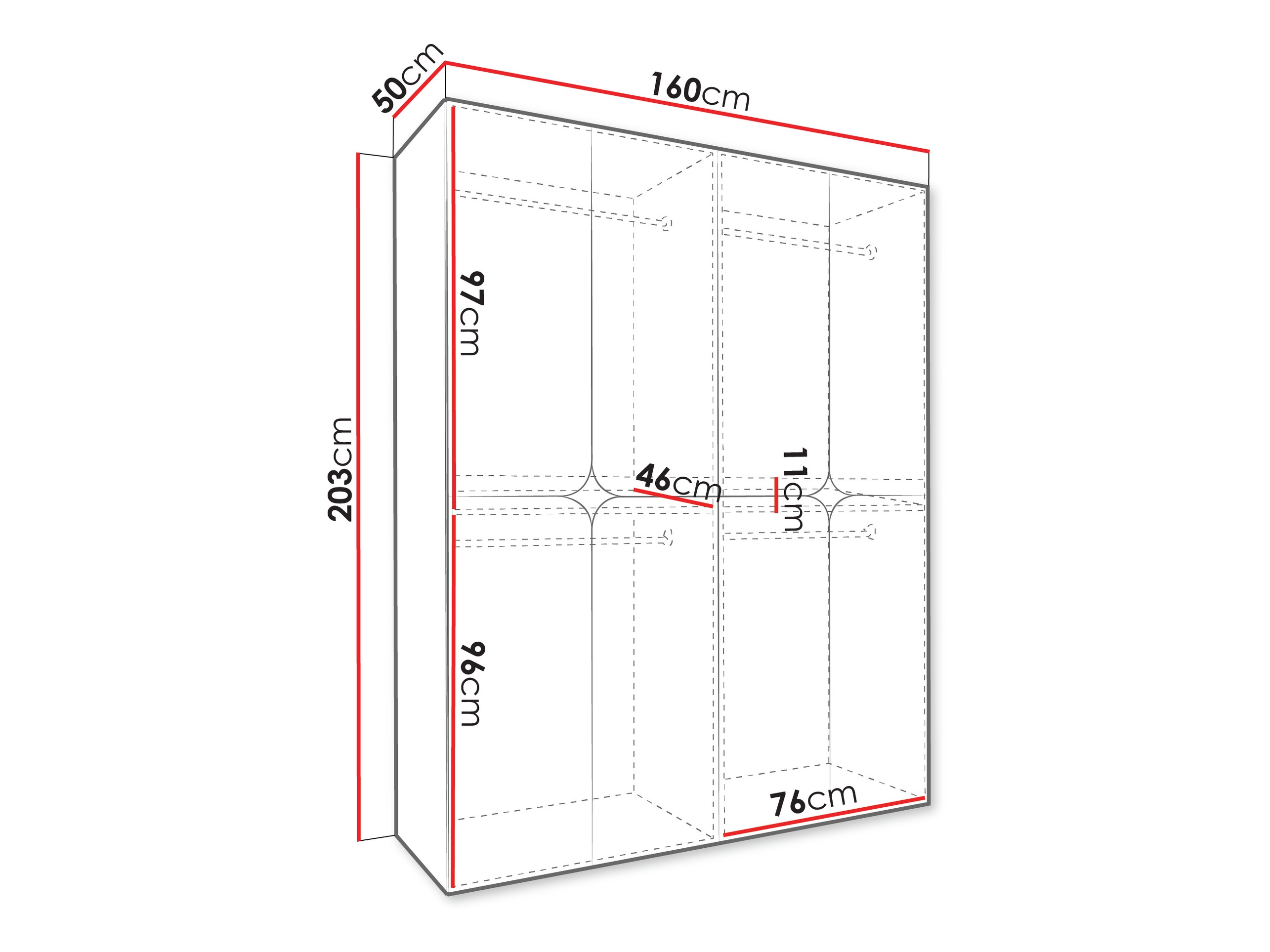 Riidekapp Hartford 646 (Valge)