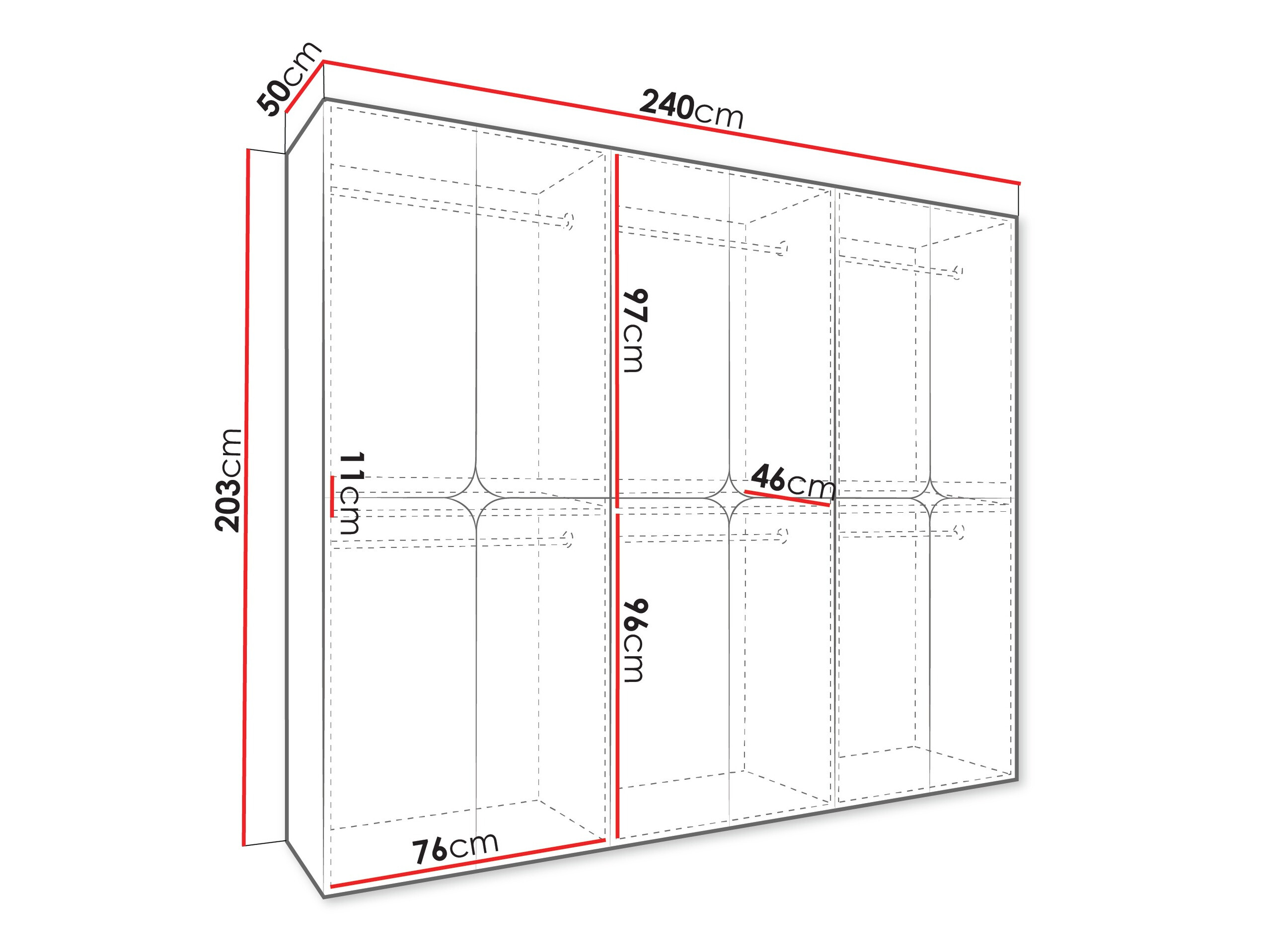 Riidekapp Hartford 648 (Valge)