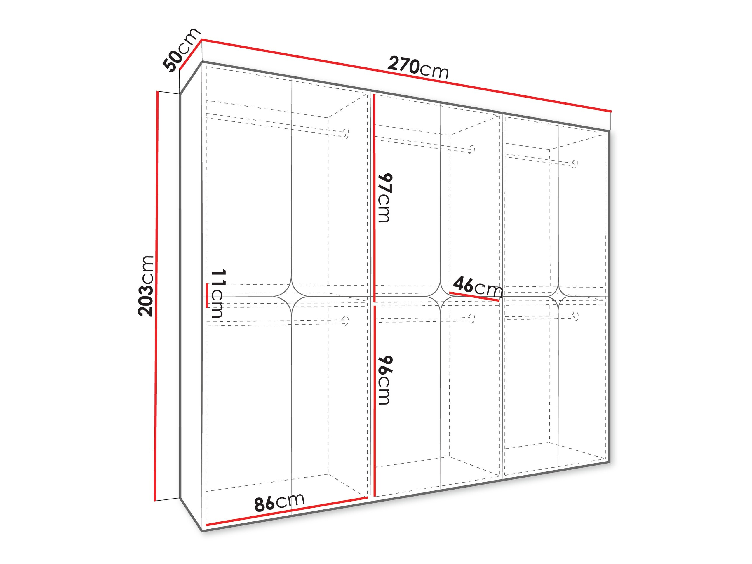 Riidekapp Hartford 649 (Valge)