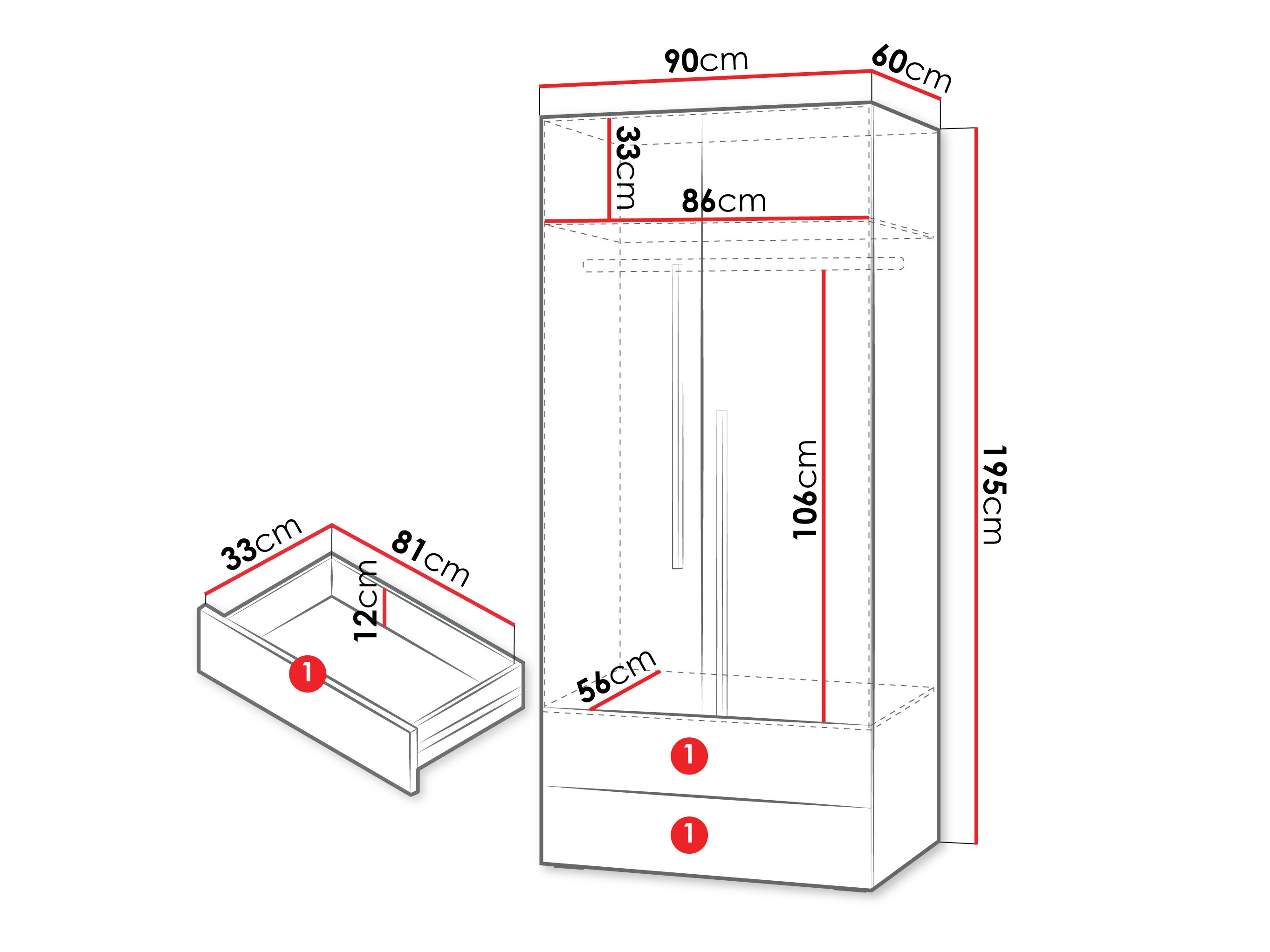 Riidekapp Etruva 101