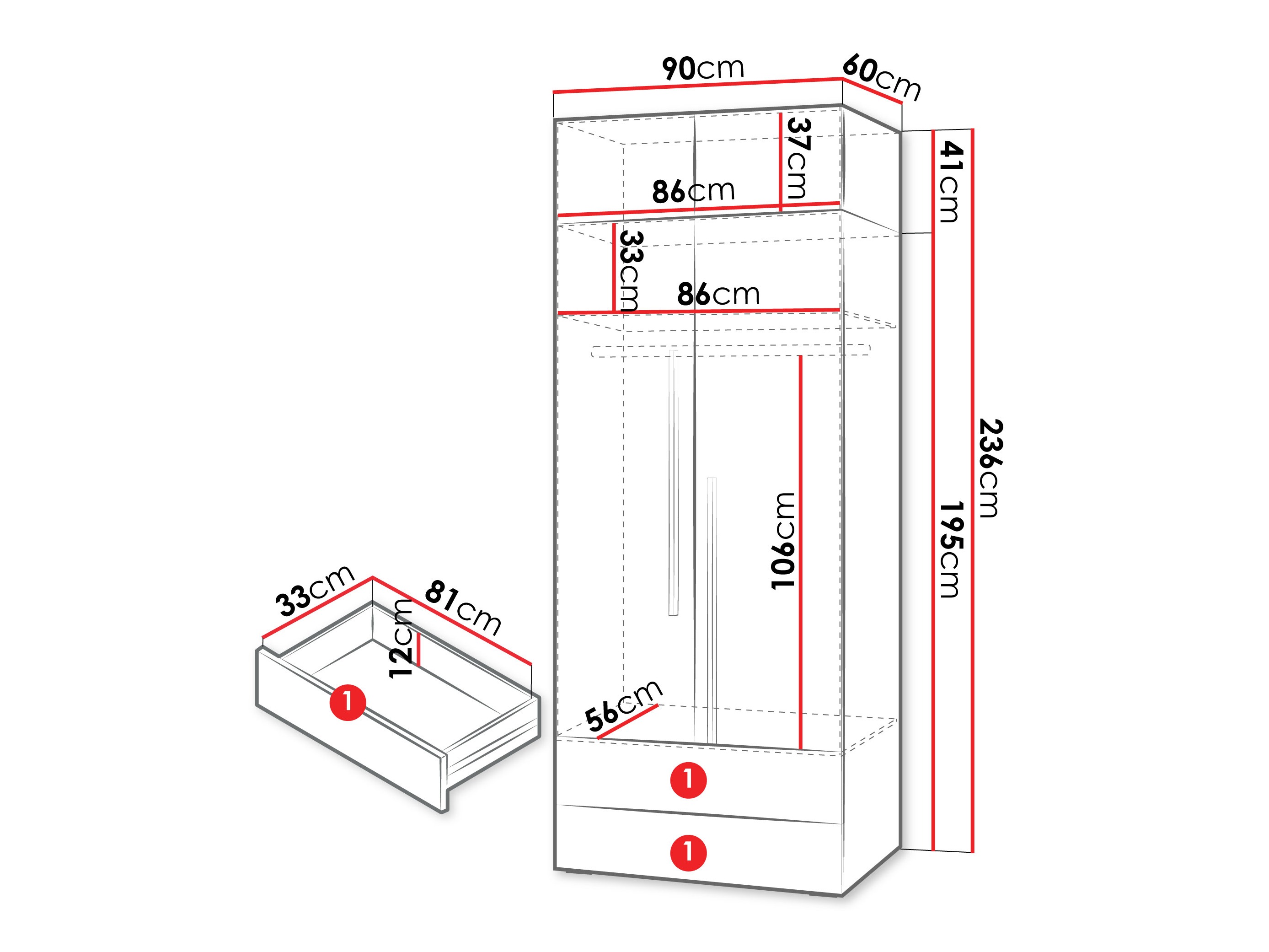 Riidekapp Etruva 101