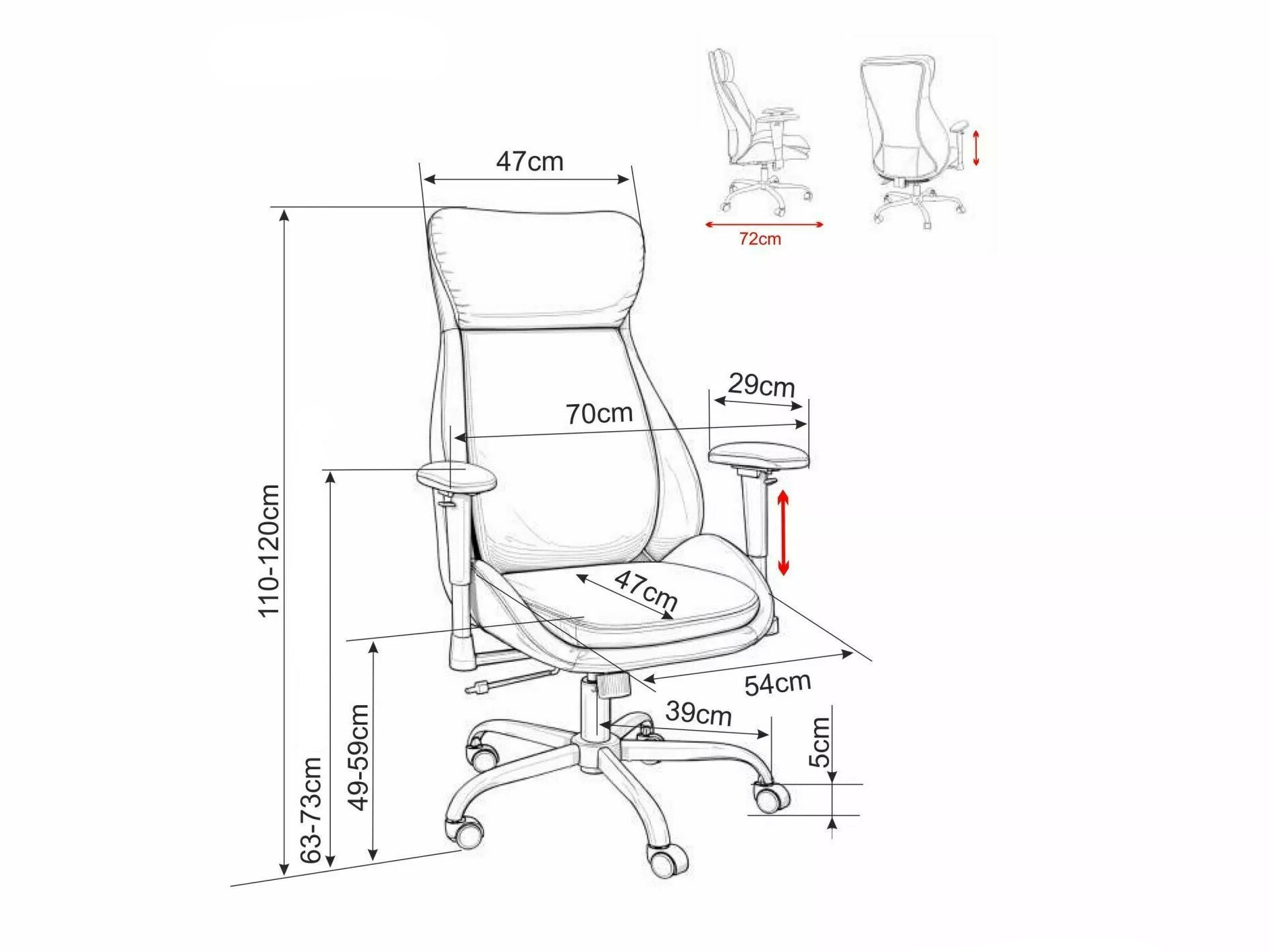 Kontoritool Detroit 1034 (Sinine)