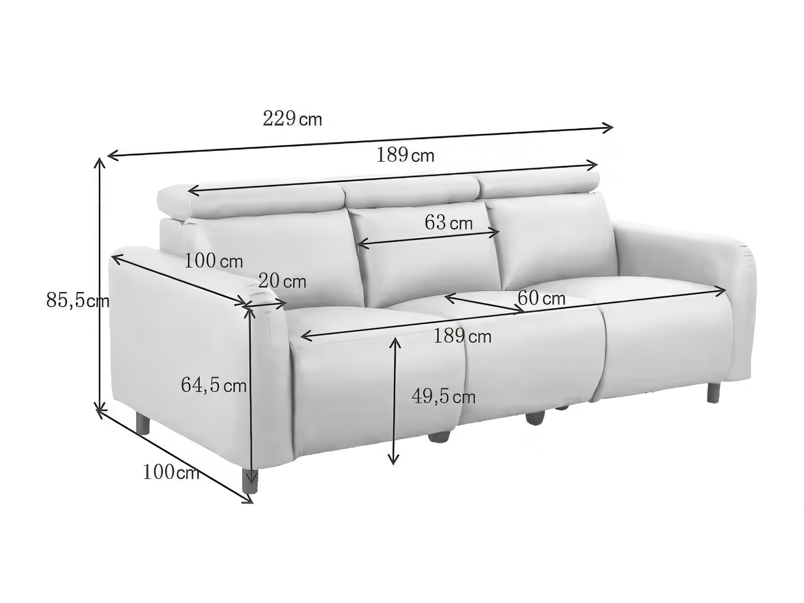 Diivan recliner Revbena 106 (Antratsiit)