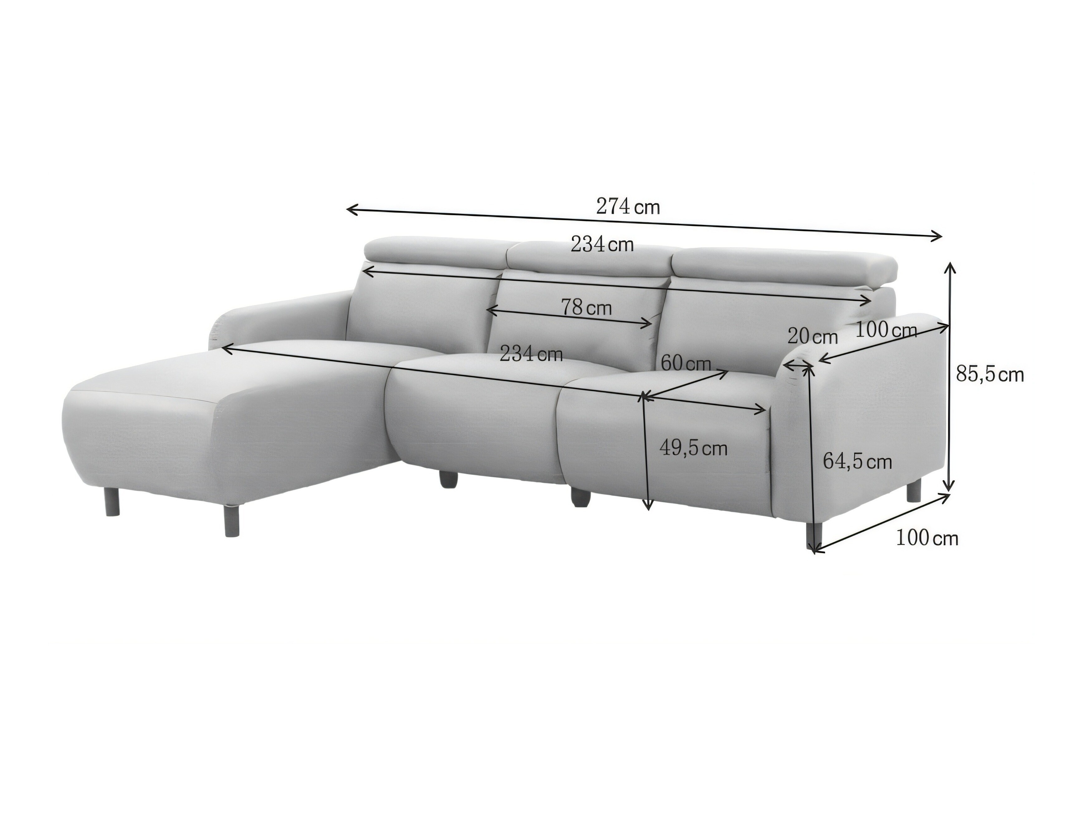 Pehme nurga recliner Revbena 104 (Hall)