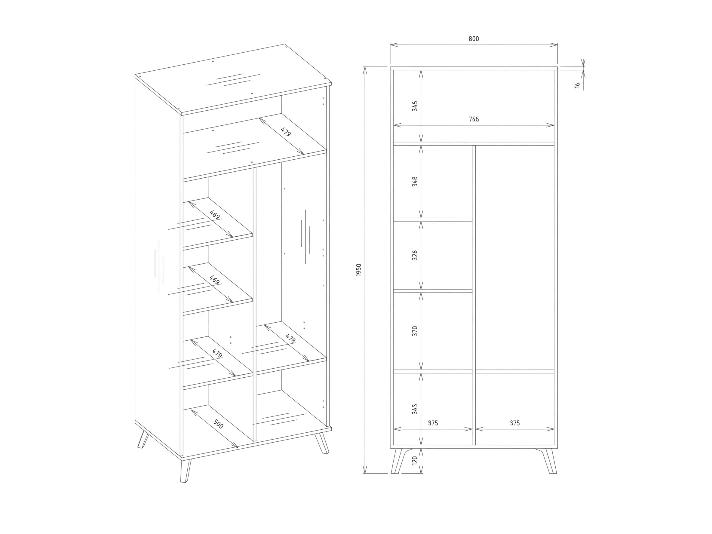 Riidekapp Telue 103