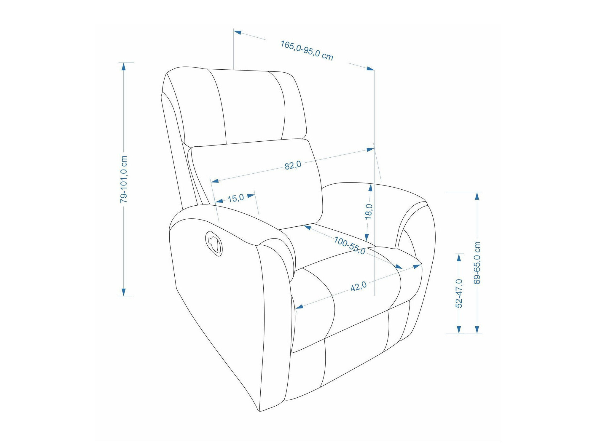 Tugitool recliner Houston 2198 (Beež)
