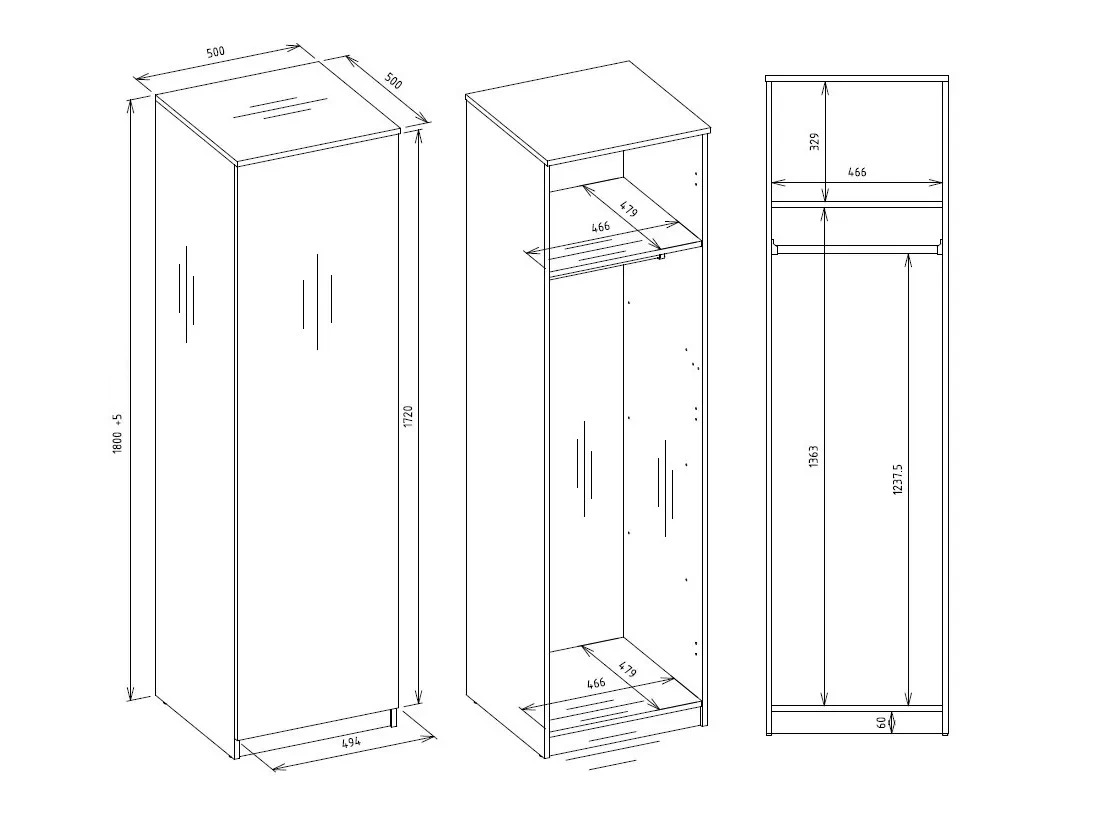 Riidekapp Mandeville 399 (Valge)