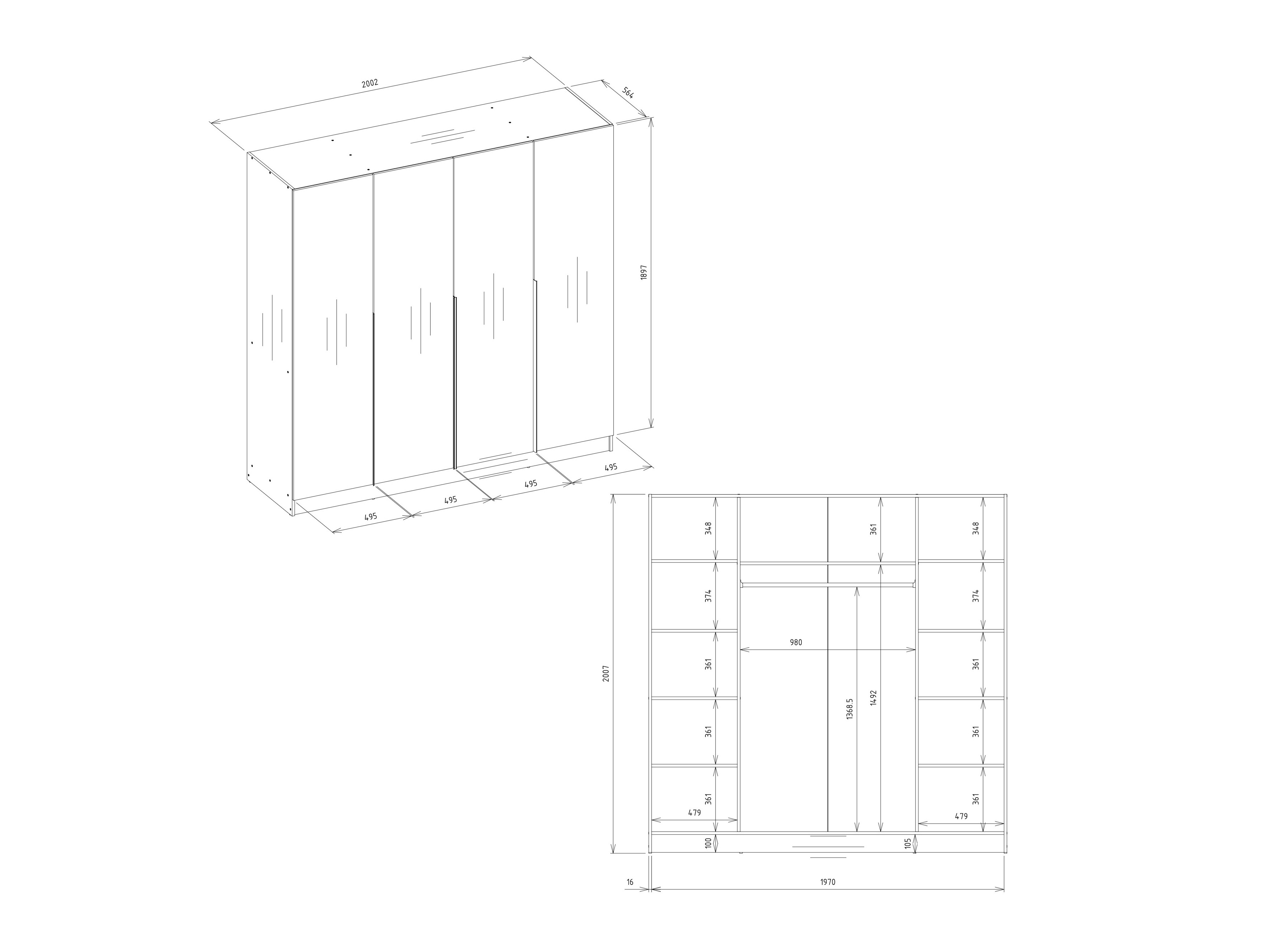 Riidekapp Mandeville 400