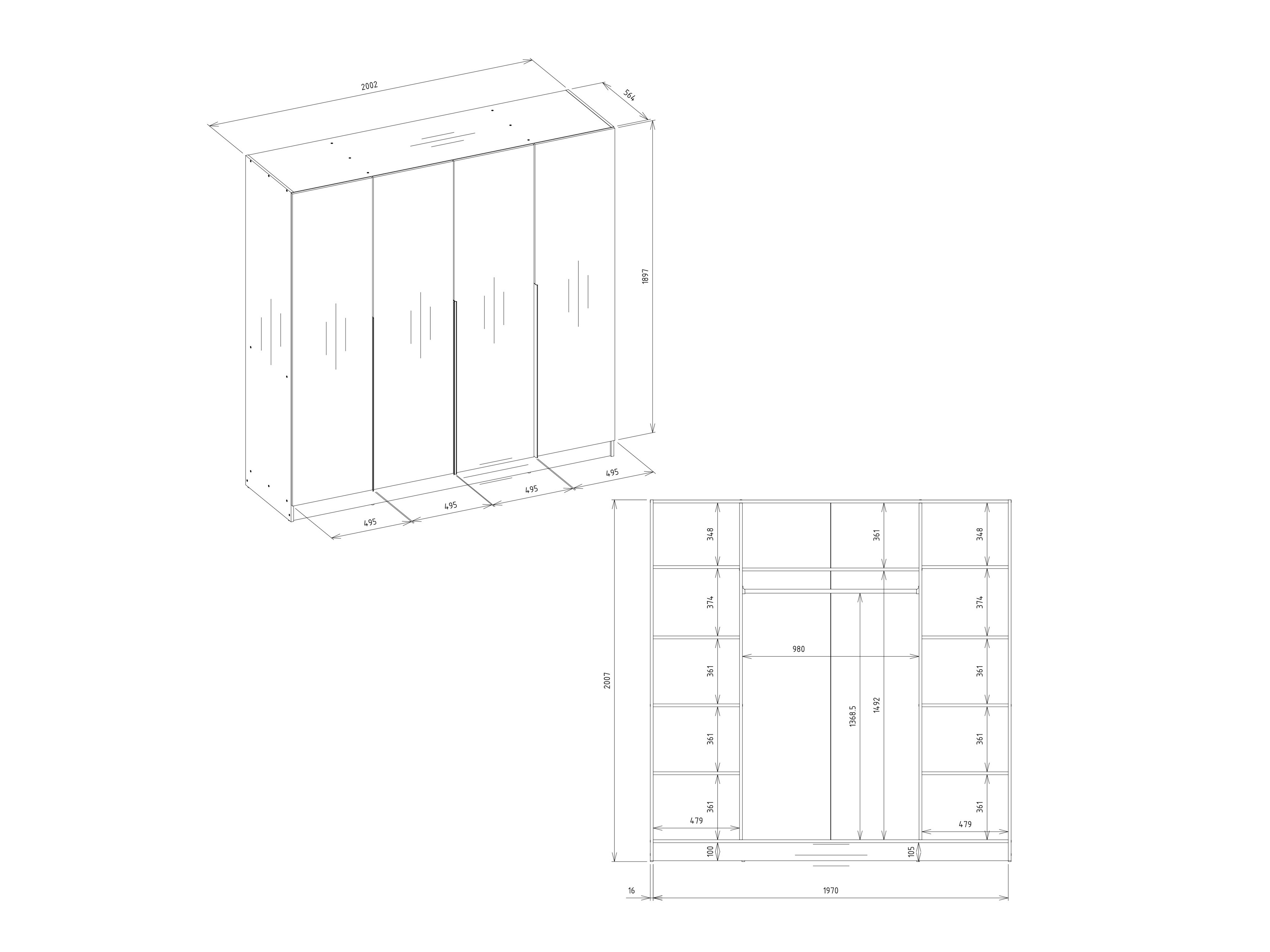 Riidekapp Mandeville 400