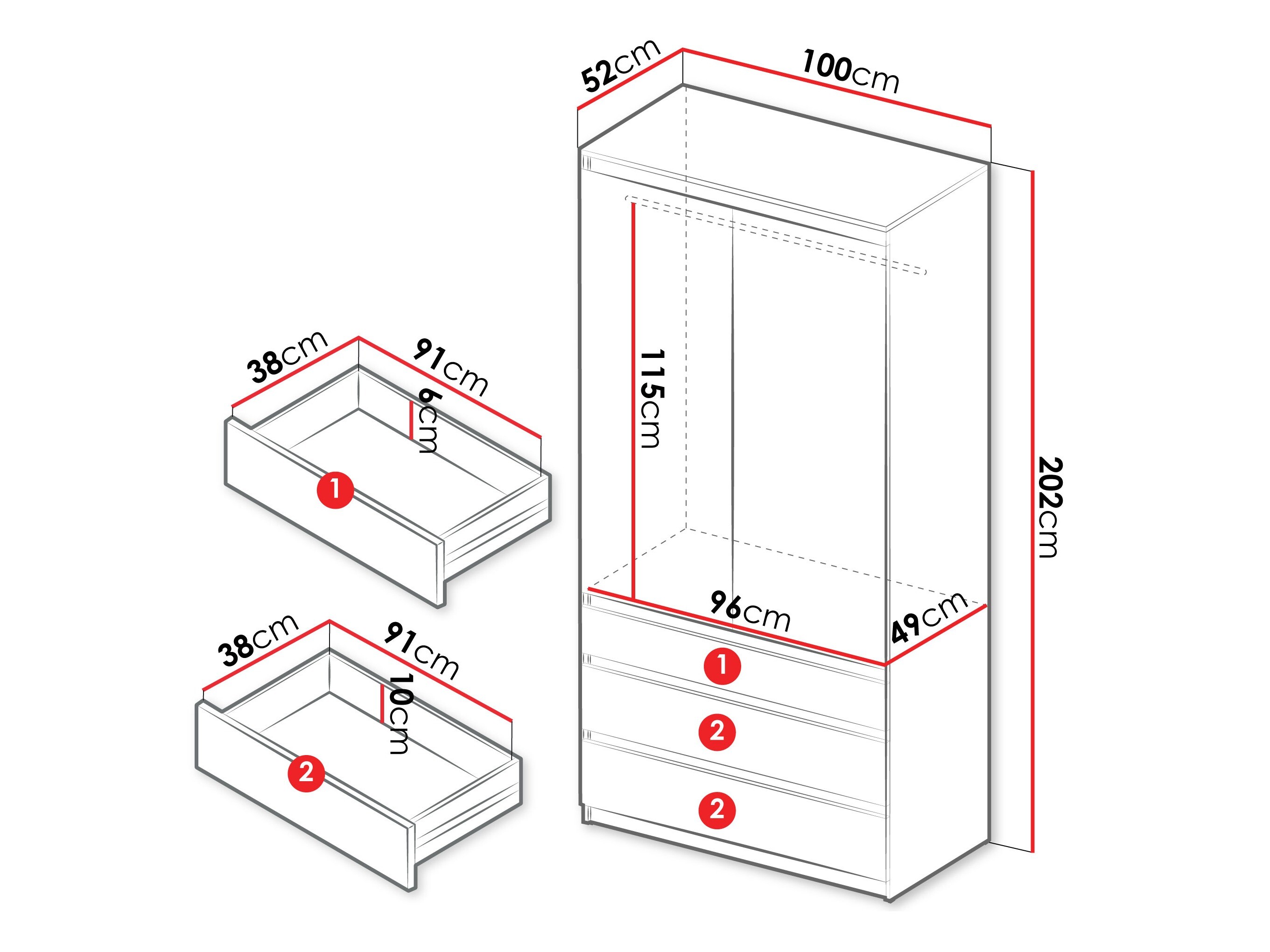 Riidekapp Comfivo Structor (Pähkel)