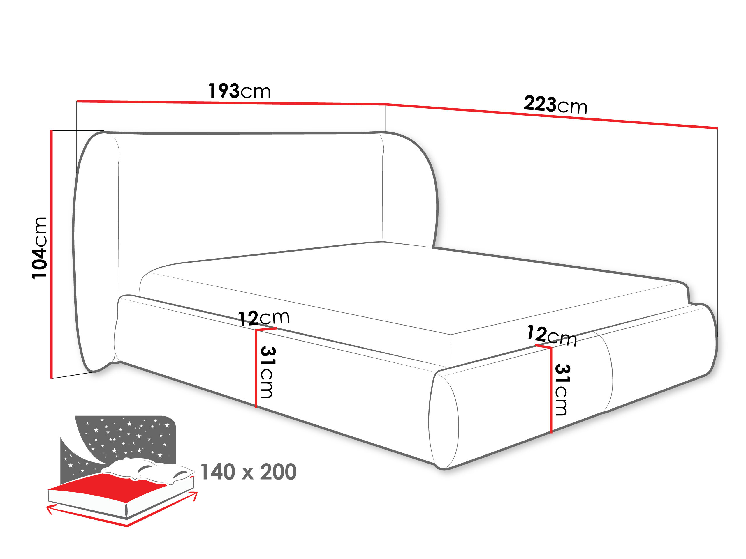 Voodi TrendyNest Urbio (Bella 60)