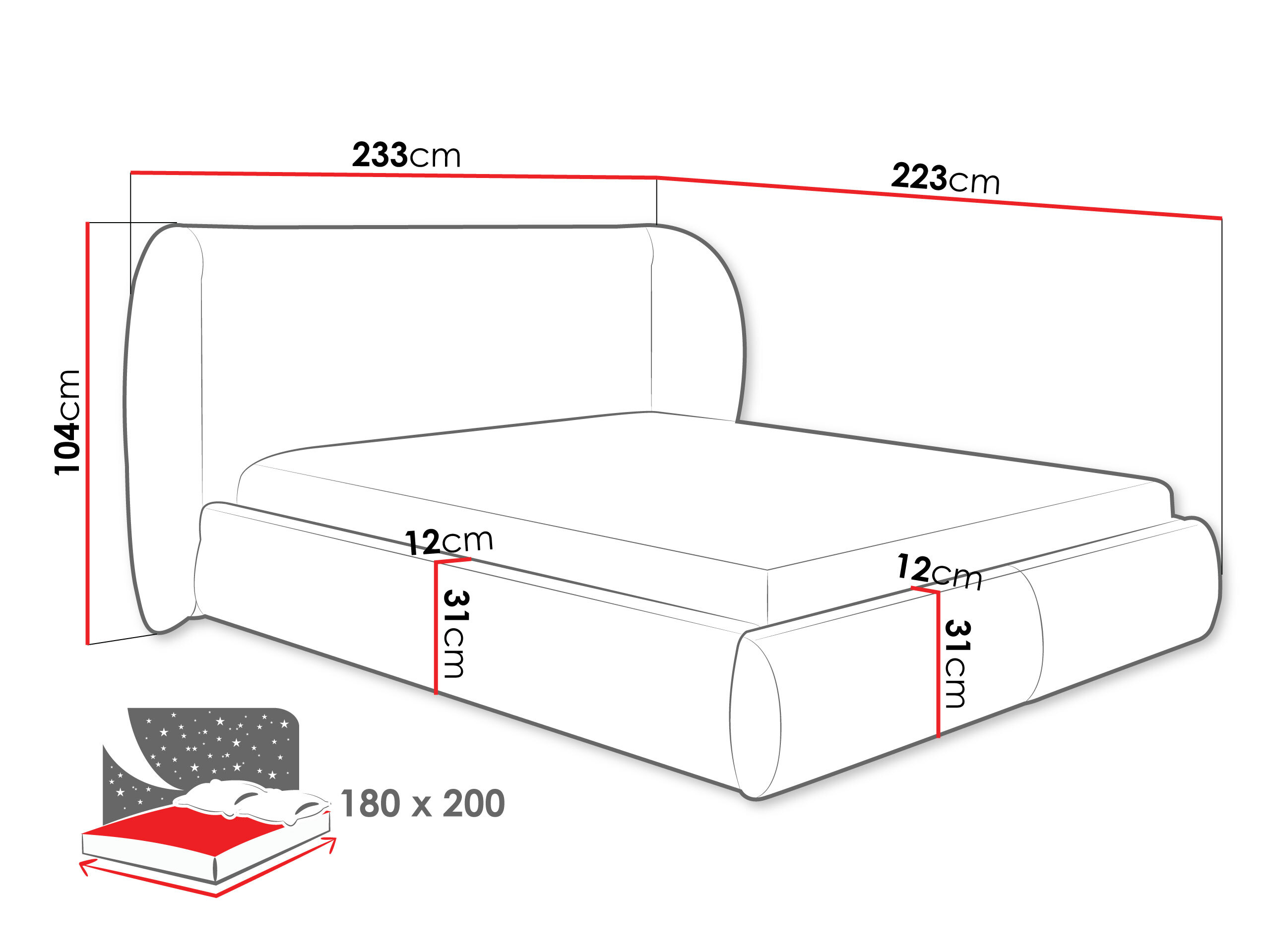 Voodi TrendyNest Urbio (Bella 60)