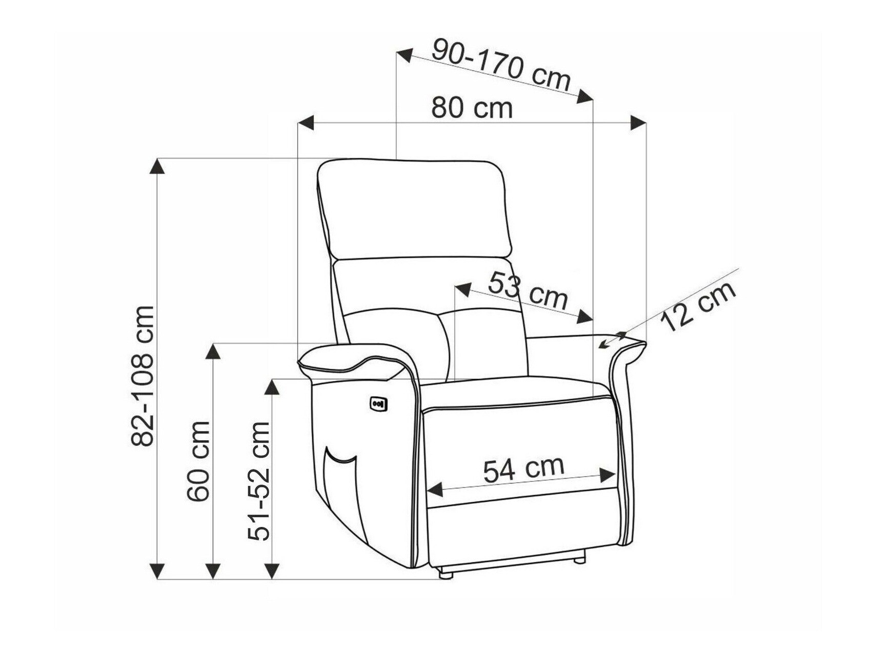 Tugitool recliner Houston 1543 (Bluvel 78)