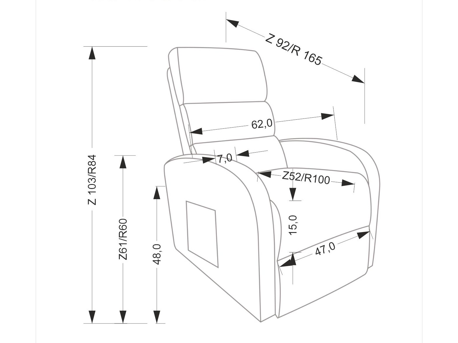 Tugitool recliner Houston 1954 (Beež)