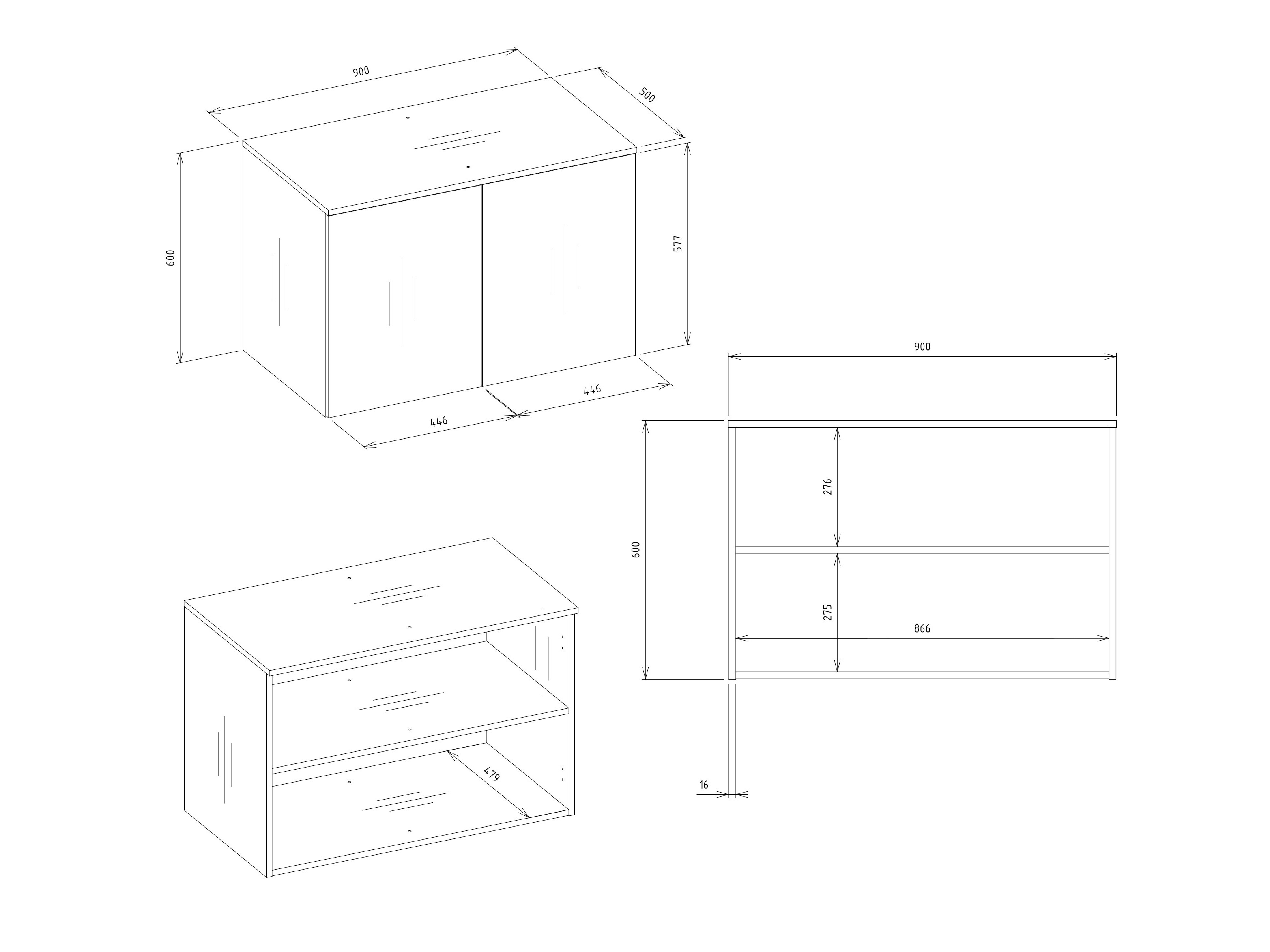 Riidekapp Mandeville 408 (Valge)