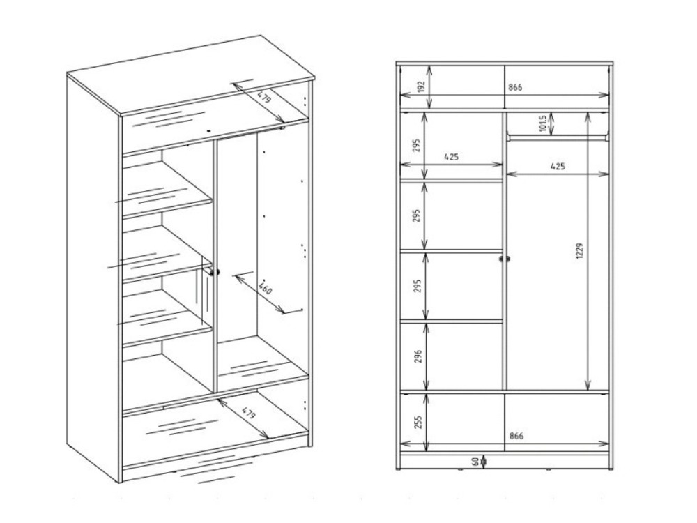 Riidekapp Mandeville 408 (Valge)