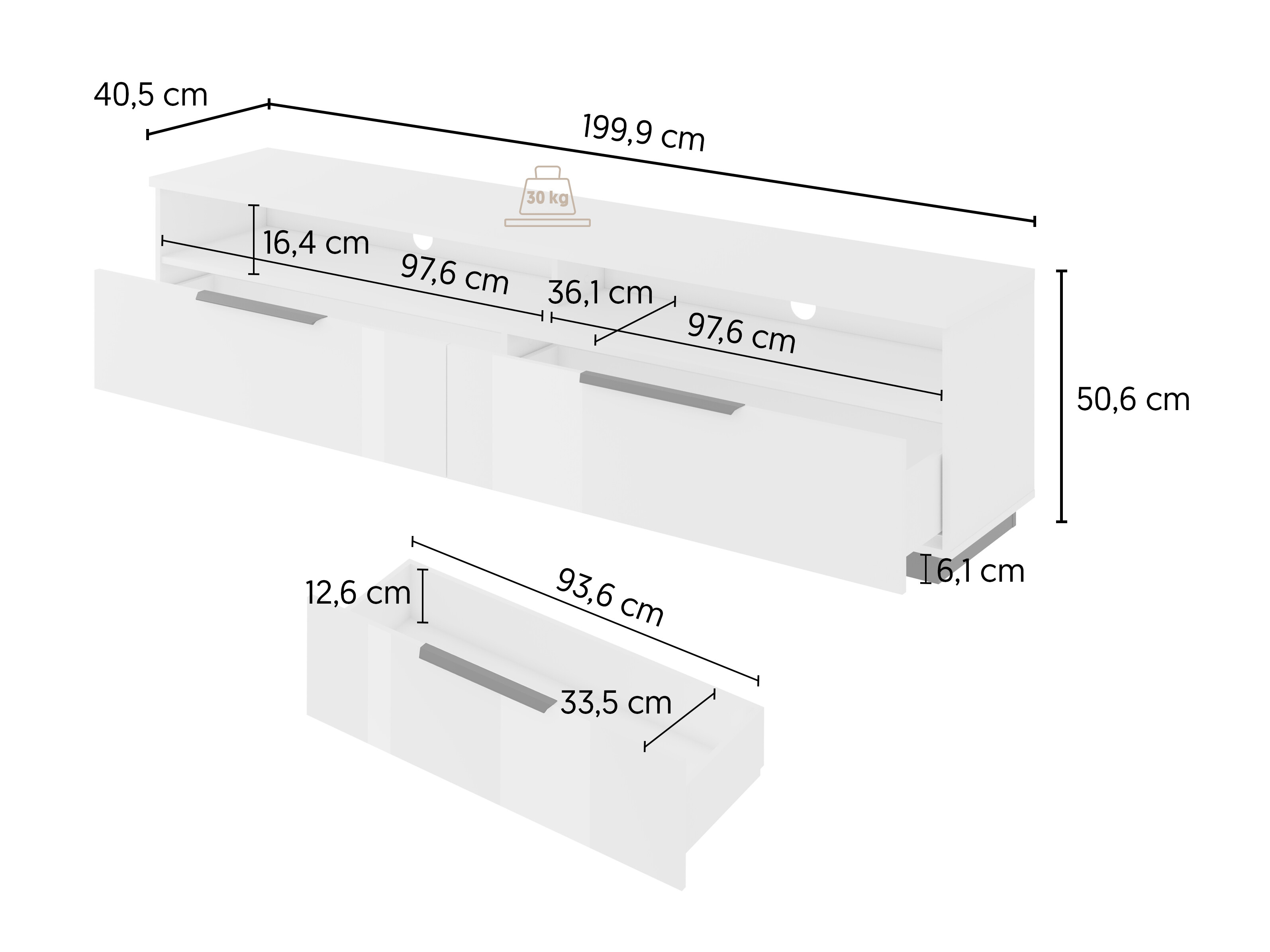 Elutoa komplekt Talevaro 106 (Valge + Läikiv valge)